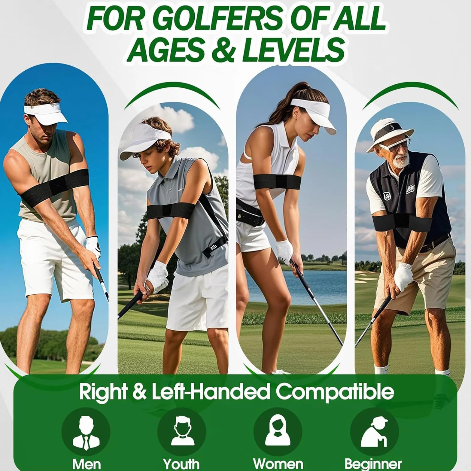 Golf Training Aid Slider, Fascia Swing Trainer Regolabile, Cinghia Correttiva per Principianti Uomini Donne