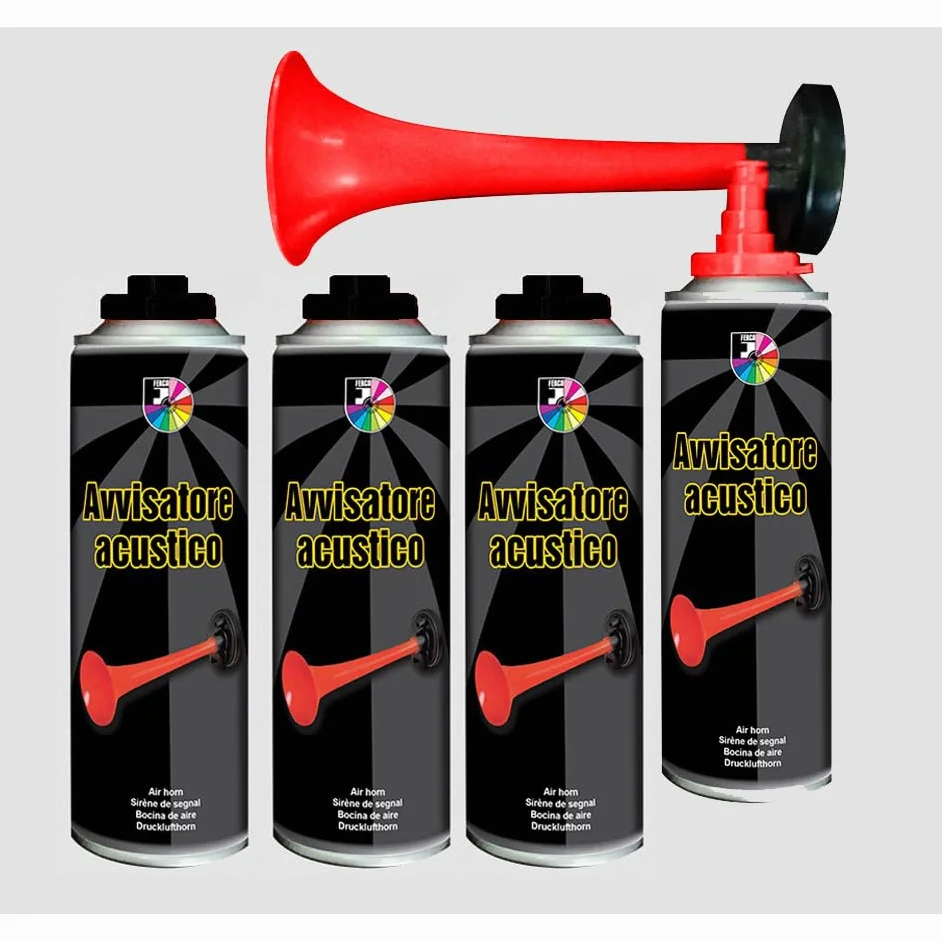 Piro89 Tromba a Gas Completa + 3 Bombolette Ricambio 300 ml, per Eventi Sportivi