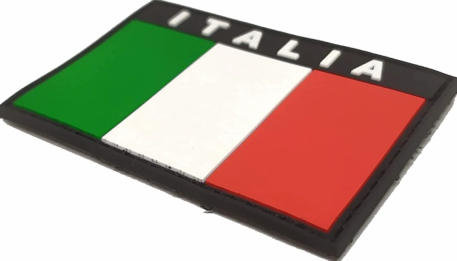 Toppa Patch Bandiera Italia Velcrata Italia 3D con strappo in PVC Bandiera Italiana 7,5x5 cm