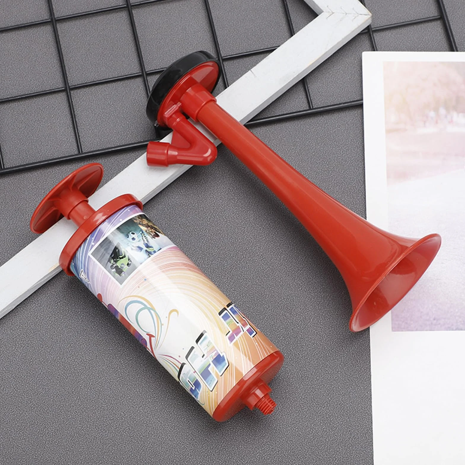 Tromba Manuale da Stadio Fanfara Alta Pressione d'Aria Pompa Portatile Corno Compresso Calcio Misura Grande