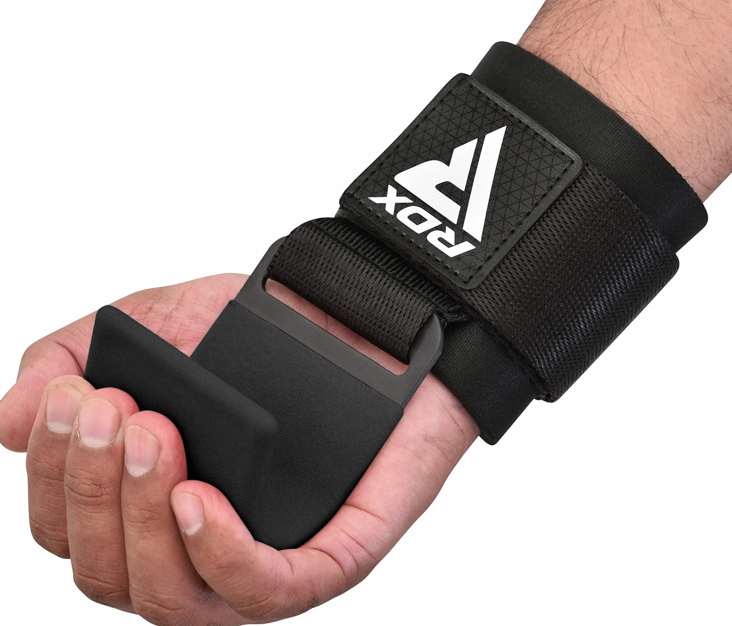 RDX Ganci Sollevamento Pesi, 8mm Neoprene Fasce Polsi Imbottita, Gomma Rivestito Impugnature Grips, Gym Gancio Cinghie Fitness Powerlifting