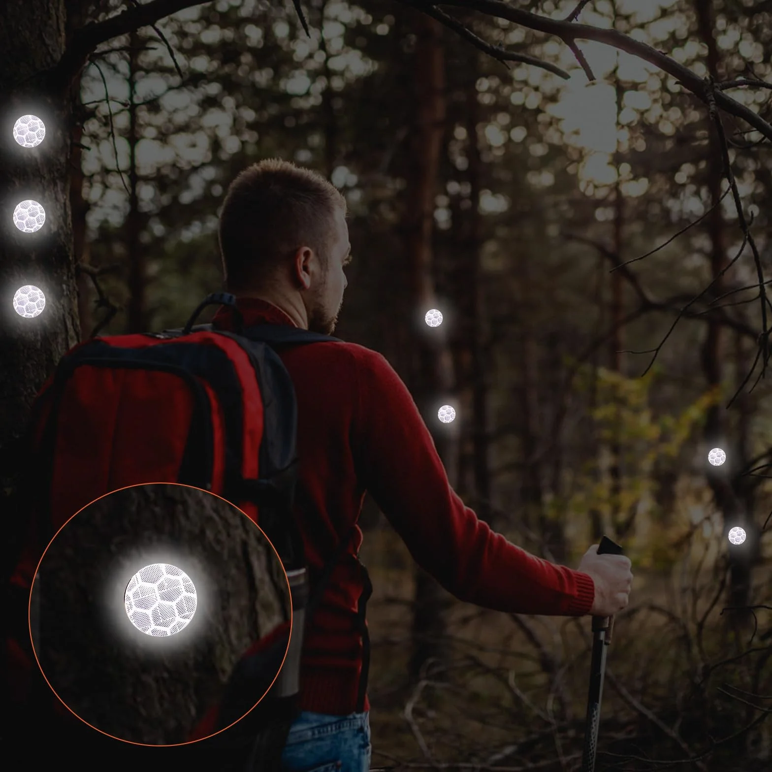 Puntine Riflettenti per Marcatura Sentieri 100pz XIHIRCD - Luminose per Caccia Campeggio Alberi