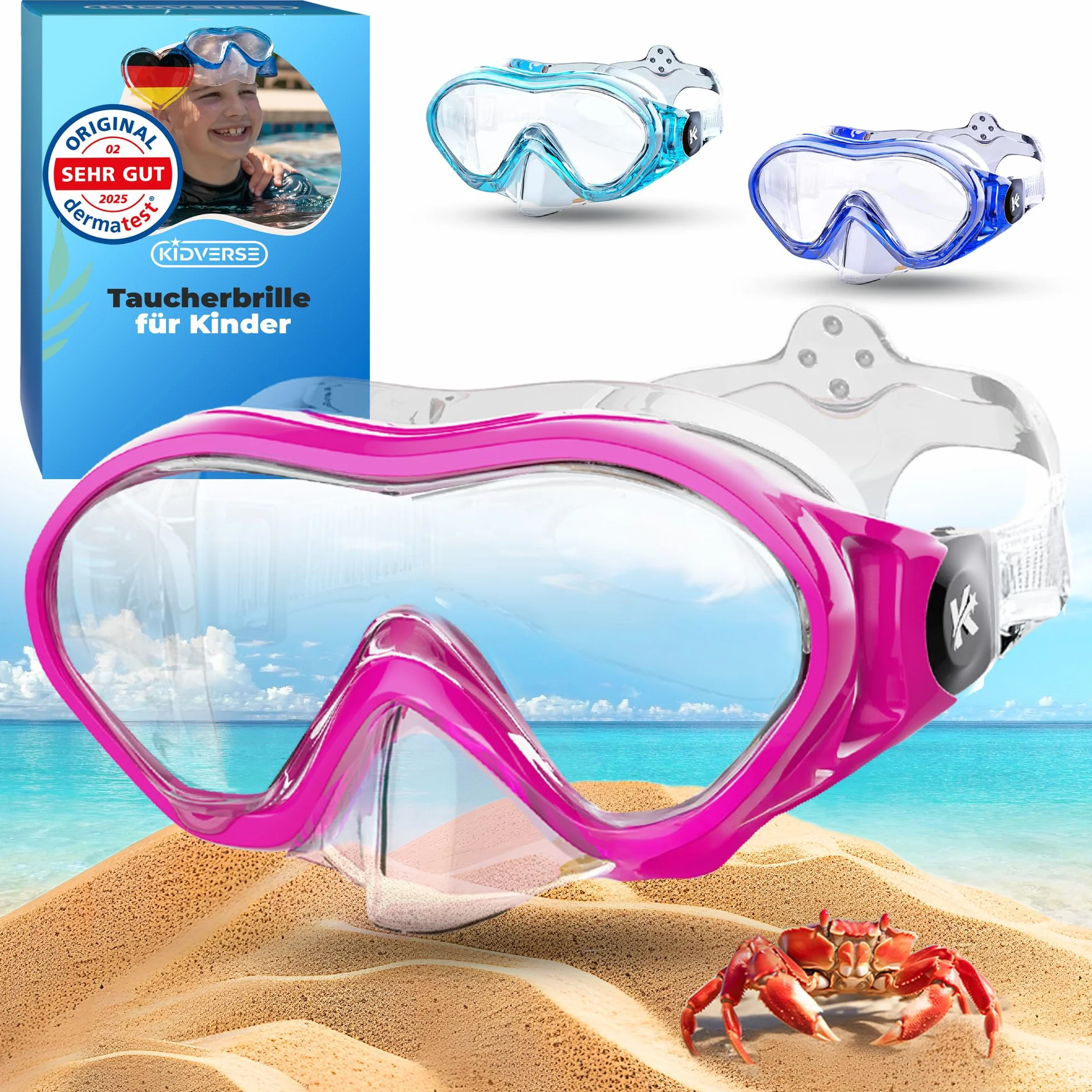 KIDVERSE Occhialini da nuoto per bambini protezione UV rivestimento antiappannamento impermeabili comodi