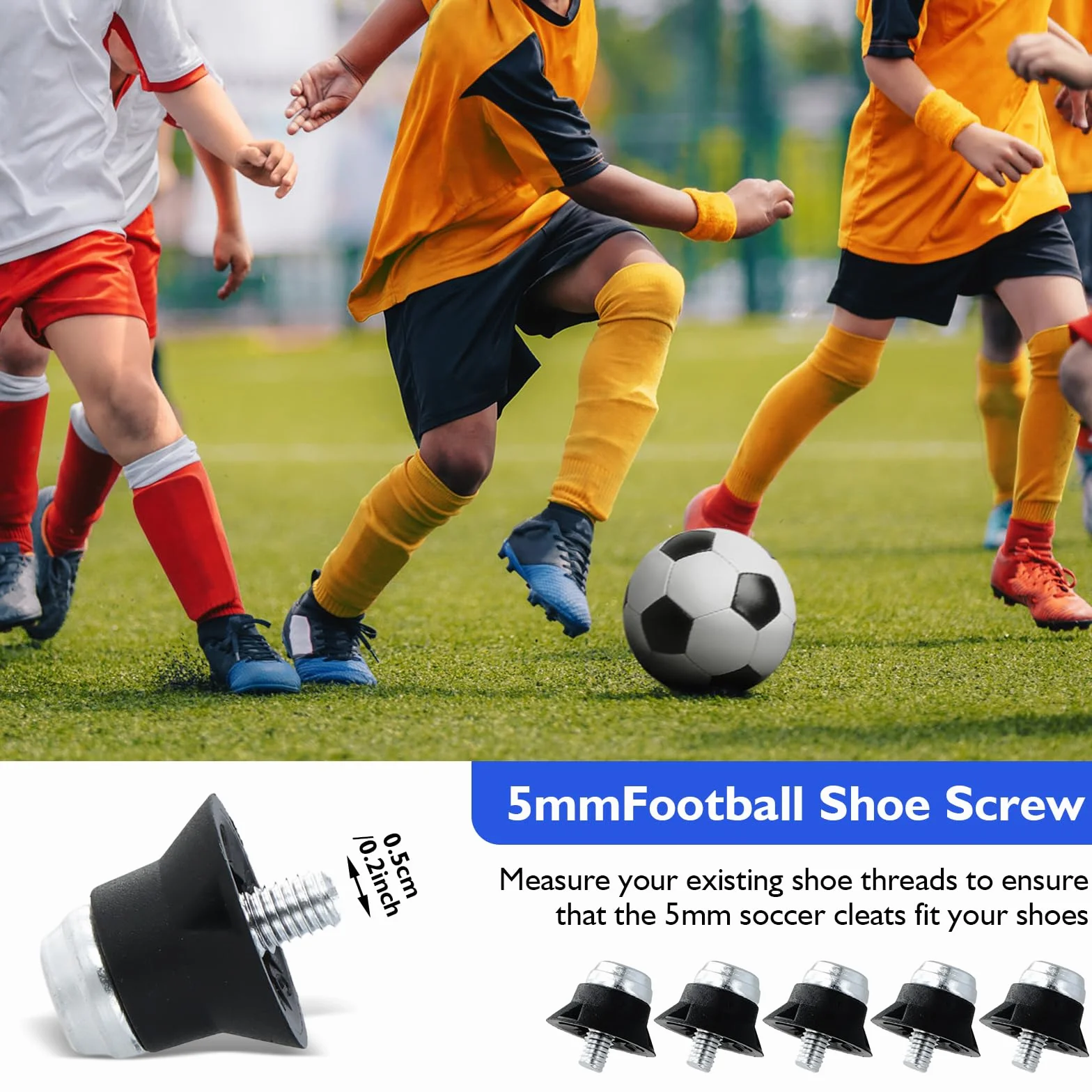Tacchetti Plastica da Calcio Ricambio Punte in Alluminio 13/16 mm Nero per Ragazzi Adulti