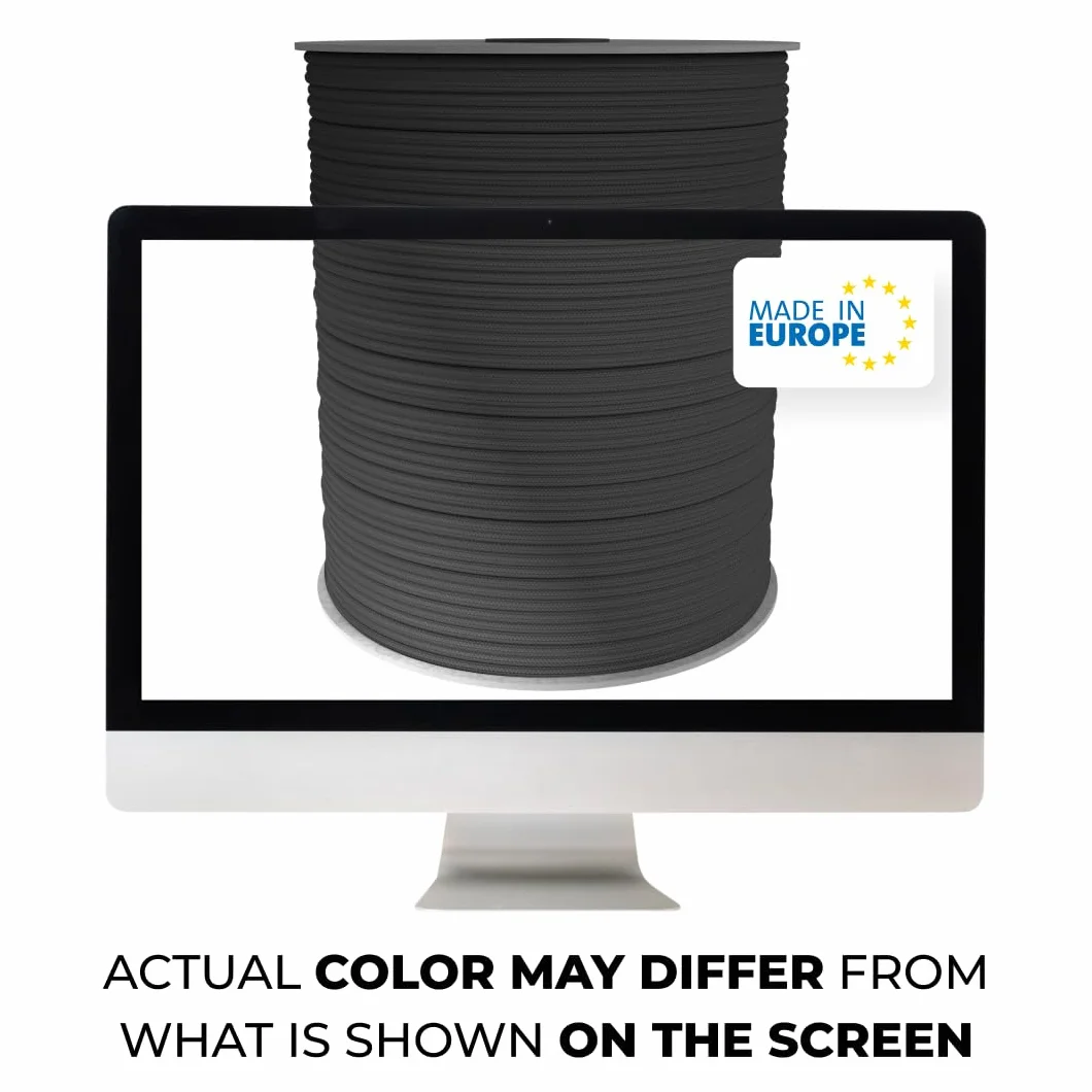 Nylon Paracord 275 2 mm 3-Strand Rope 15 m Black