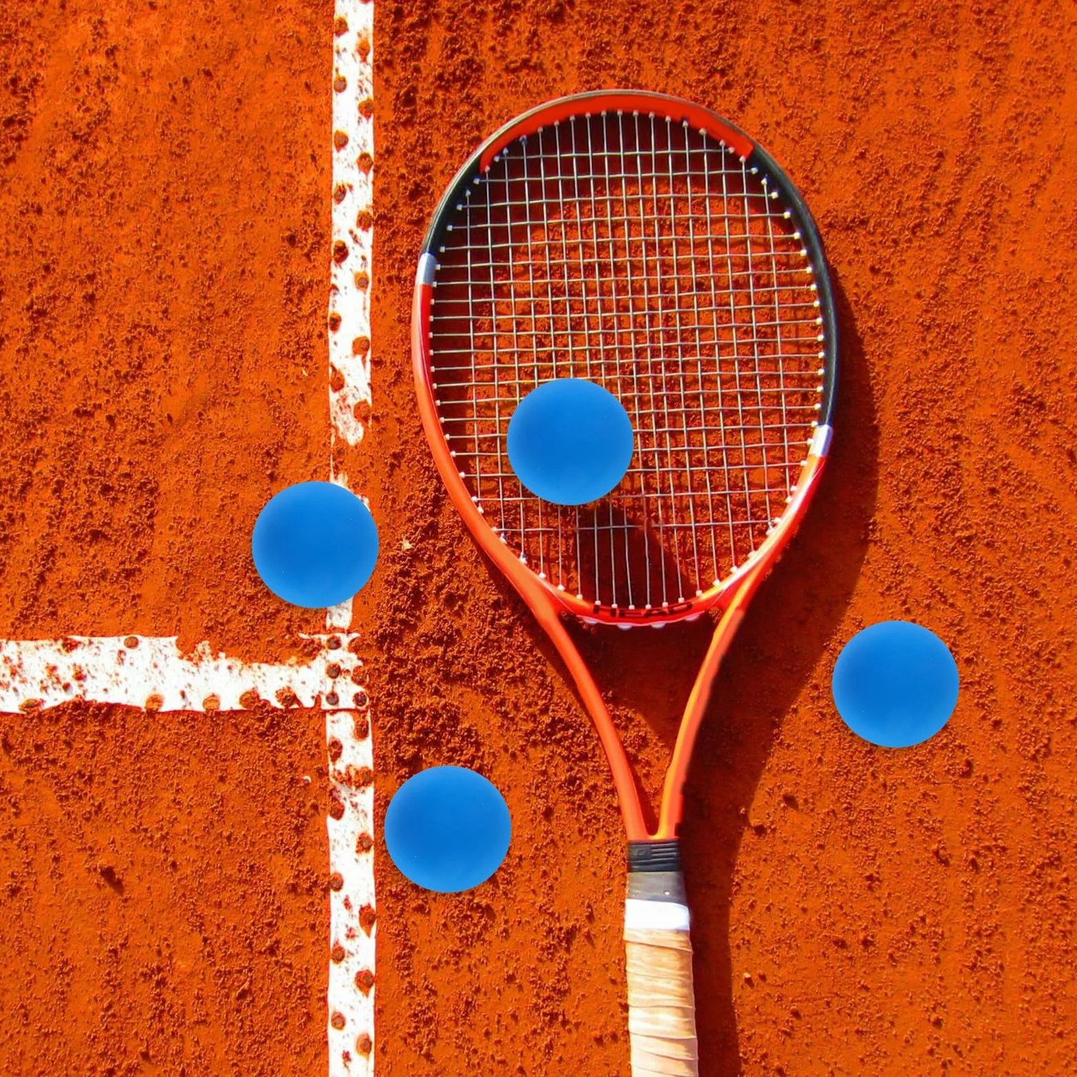 Healifty 4 Palline da Allenamento Squash in Gomma Rimbalzante Leggere Blu per Migliorare Coordinazione e Tempi di Risposta