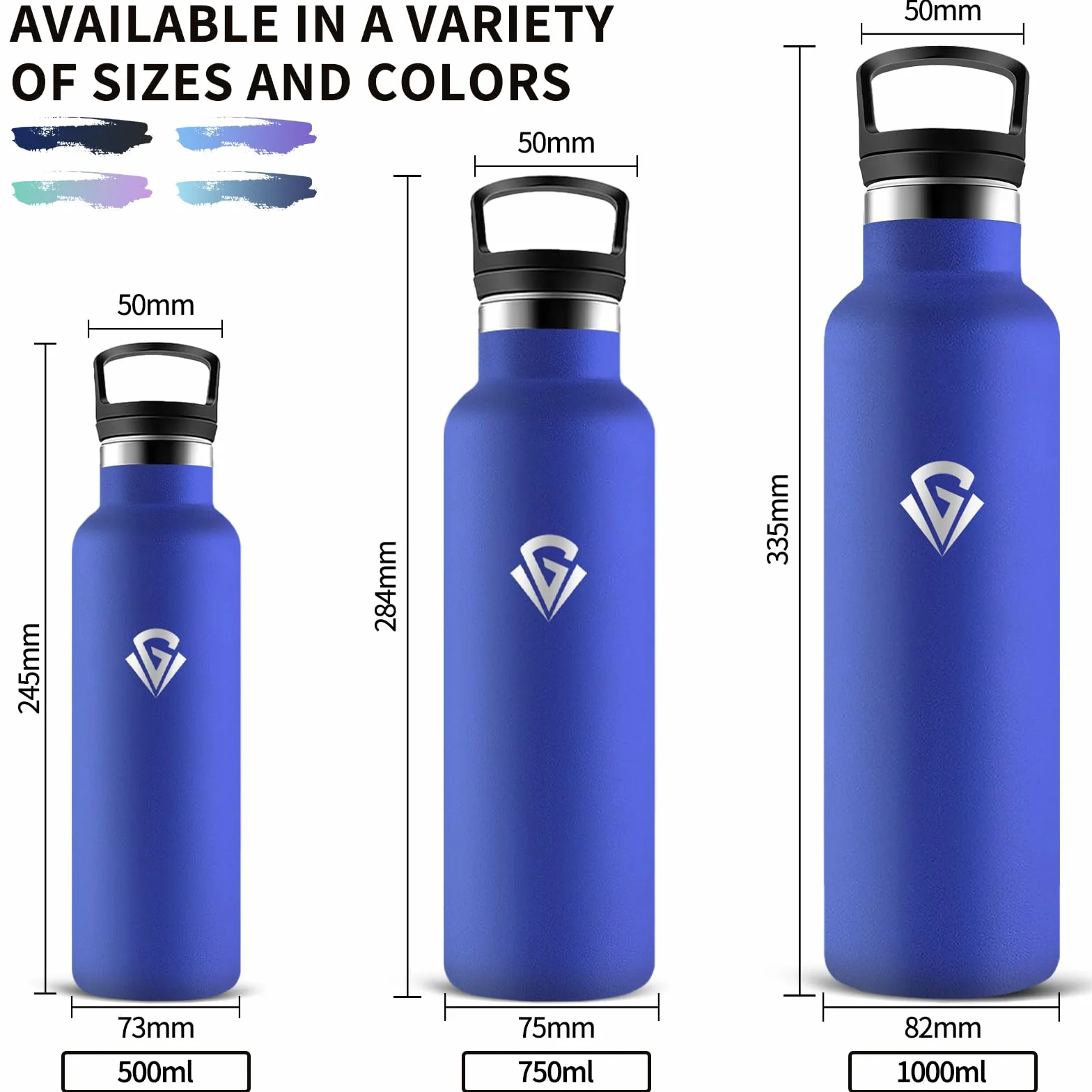 Borraccia Termica 750 ml Acciaio Inossidabile 18/8 Senza BPA con Cannuccia Senza Perdite per Campeggio Viaggio Palestra