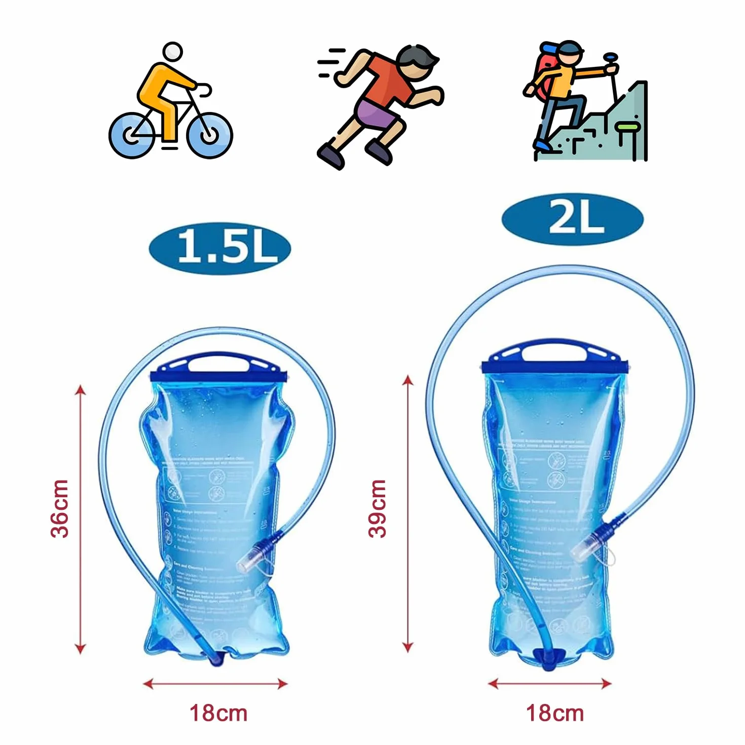 Sacca Acqua 2L per Zaino Ciclismo Escursionismo Trekking Campeggio