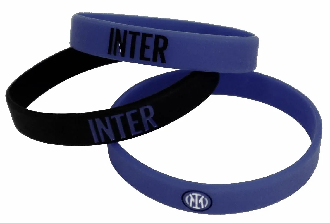 Set 3 Braccialetti Inter Ufficiale Nerazzurro Silicone