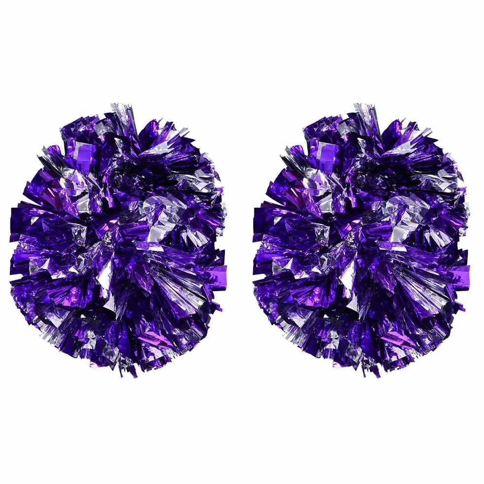 Pompon Aerobici Leggeri e Resistenti Argento e Viola per Danza Sportiva