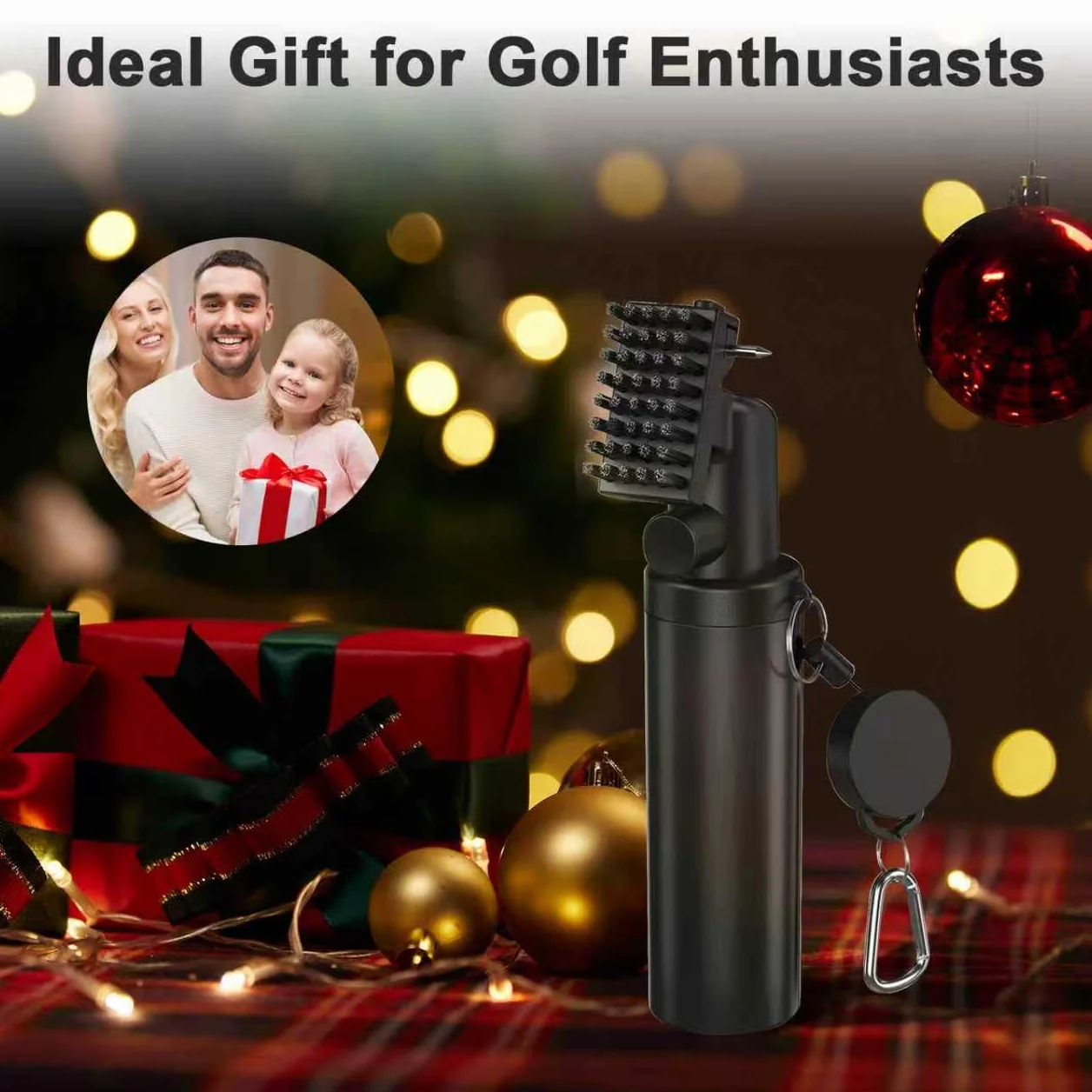 Spazzola per Pulizia Mazze da Golf con Bottiglia 118ml, Clip Fissaggio, Scanalature U e V
