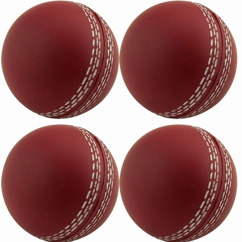 Palline Cricket 4 Pezzi per Allenamento, Morbida con Cucitura Cucita a Mano