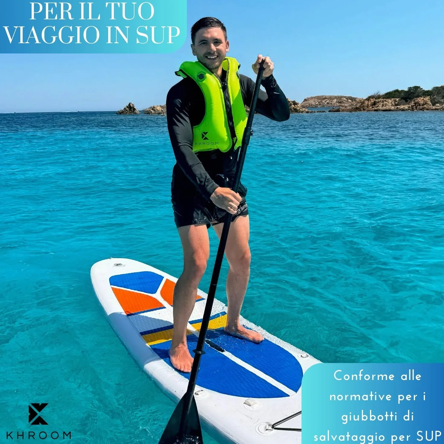 Gilet da snorkeling gonfiabile Khroom per Adulti 150–210 cm fino a 100 kg Kayak SUP