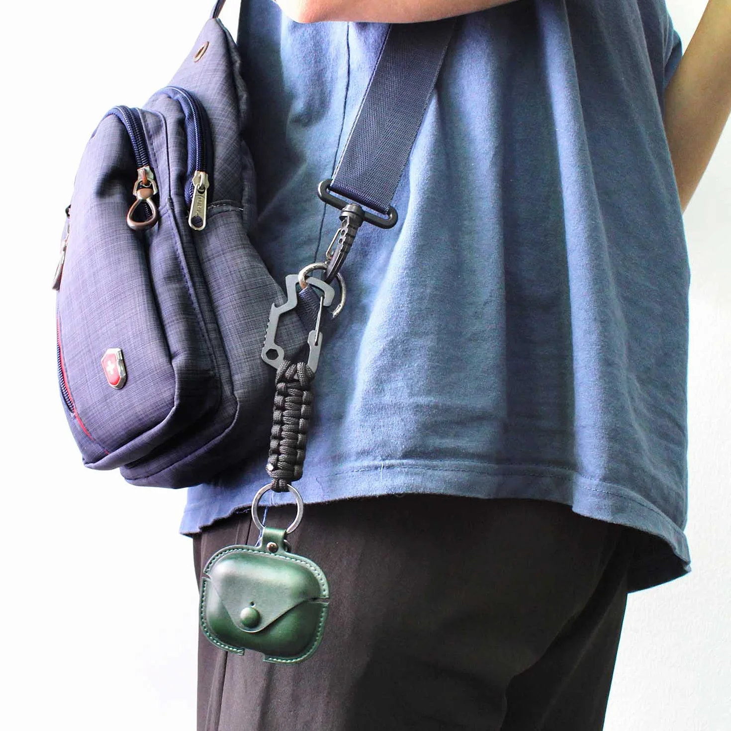 Portachiavi Paracord con Moschettone e Clip Molle per Campeggio Escursionismo Caccia Pesca