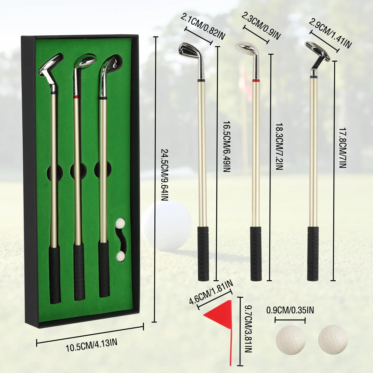 Golf Pen Set, 3 Mazza da Golf Penne Personalizzate, Regali Aziendali, Gadget Anti-Stress