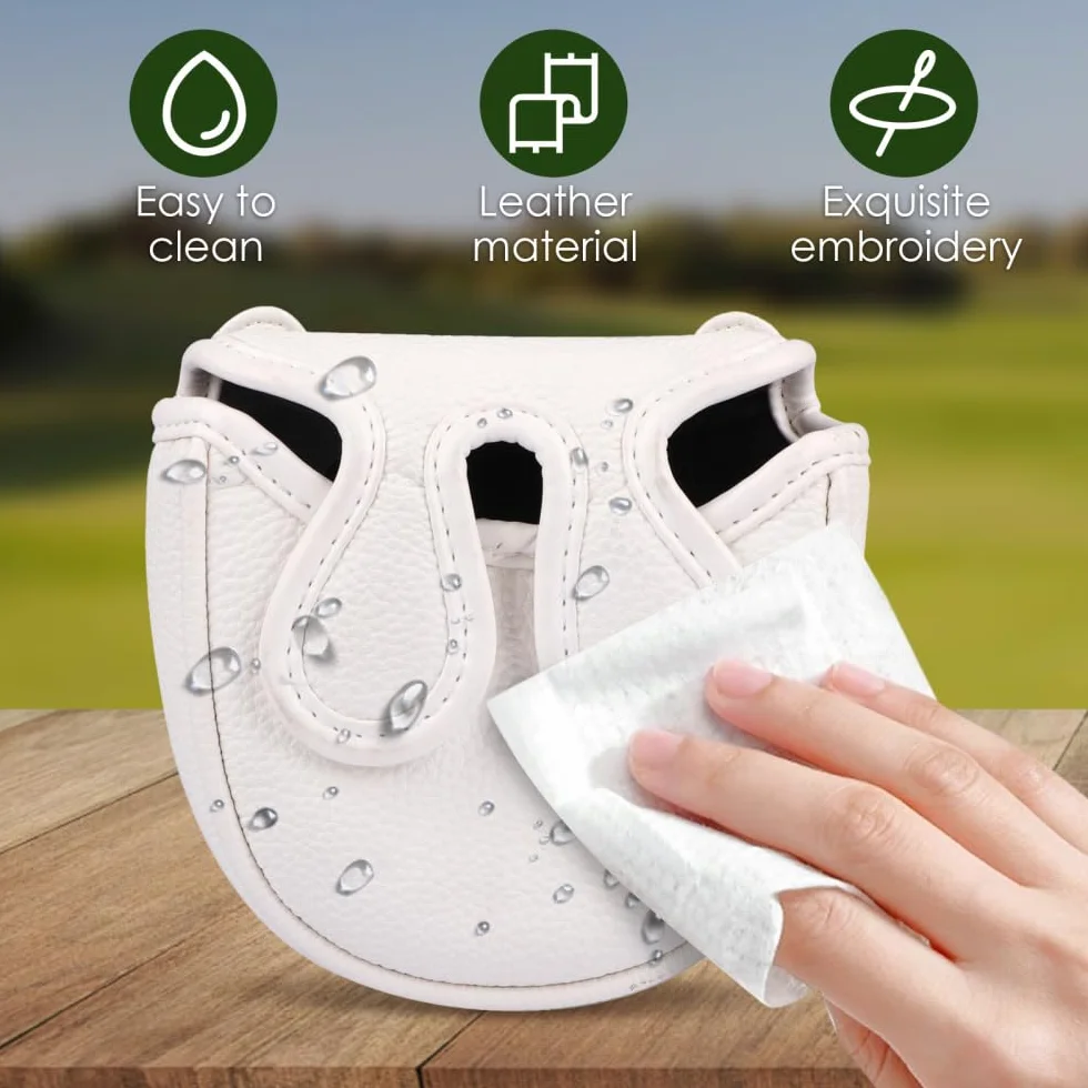 Copritesta per Mazze da Golf, Coprimazza Golf il Muso del Gatto, Copertura Mazze Impermeabile con Chiusura Magnetica, per Protezione Mazze, Putter da Fairway in Legno