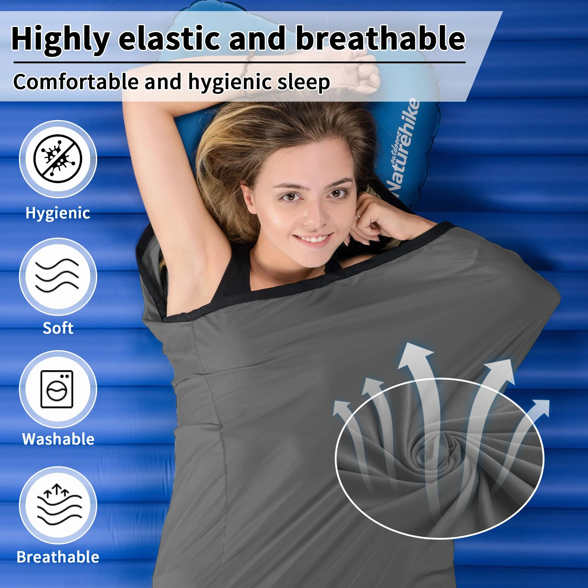 Naturehike Sacco a pelo ultraleggero 390 g Sleeping Bag Liner per backpacking