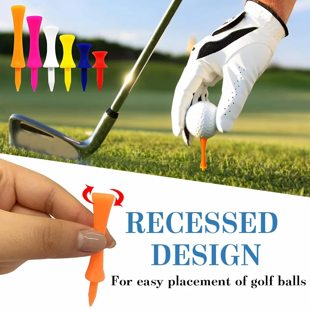Golf Tees Professional 48 Pezzi in Plastica, Altezza Controllo 32mm/38mm/45mm/51mm/57mm