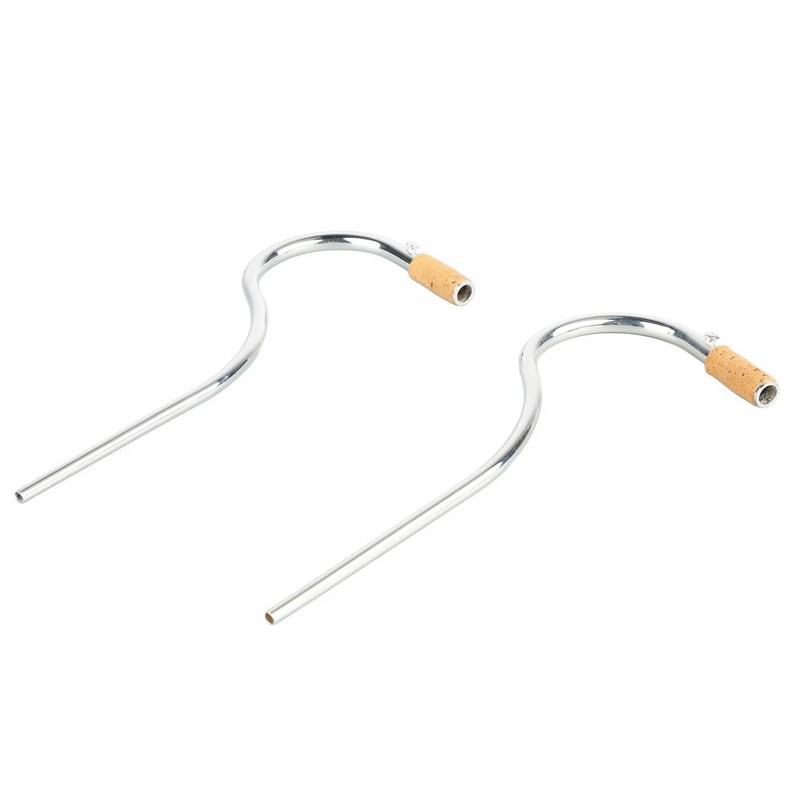 Set di 2 Bocchini per Fagotto Placcati in Argento con Collo Curvo e Accessori per Prestazioni con Giunture in Sughero