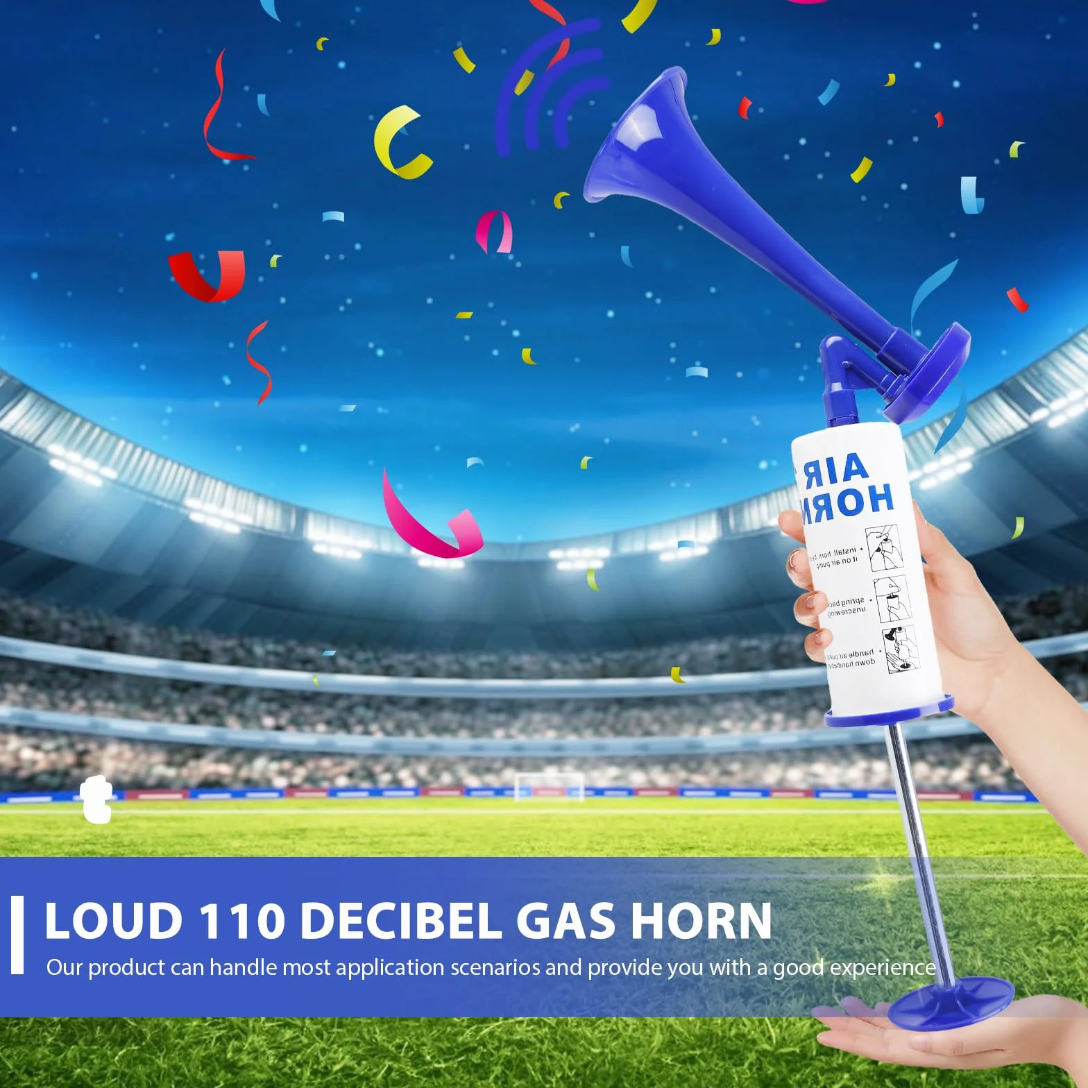 Tromba da Stadio, Kit 2 Pz Air Horn, Trombetta da Stadio, Tromba Stadio, Trombe da Stadio, Trombette da Stadio per Canottaggio, Eventi Sportivi, Feste, Compleanni, Campeggio, Laurea
