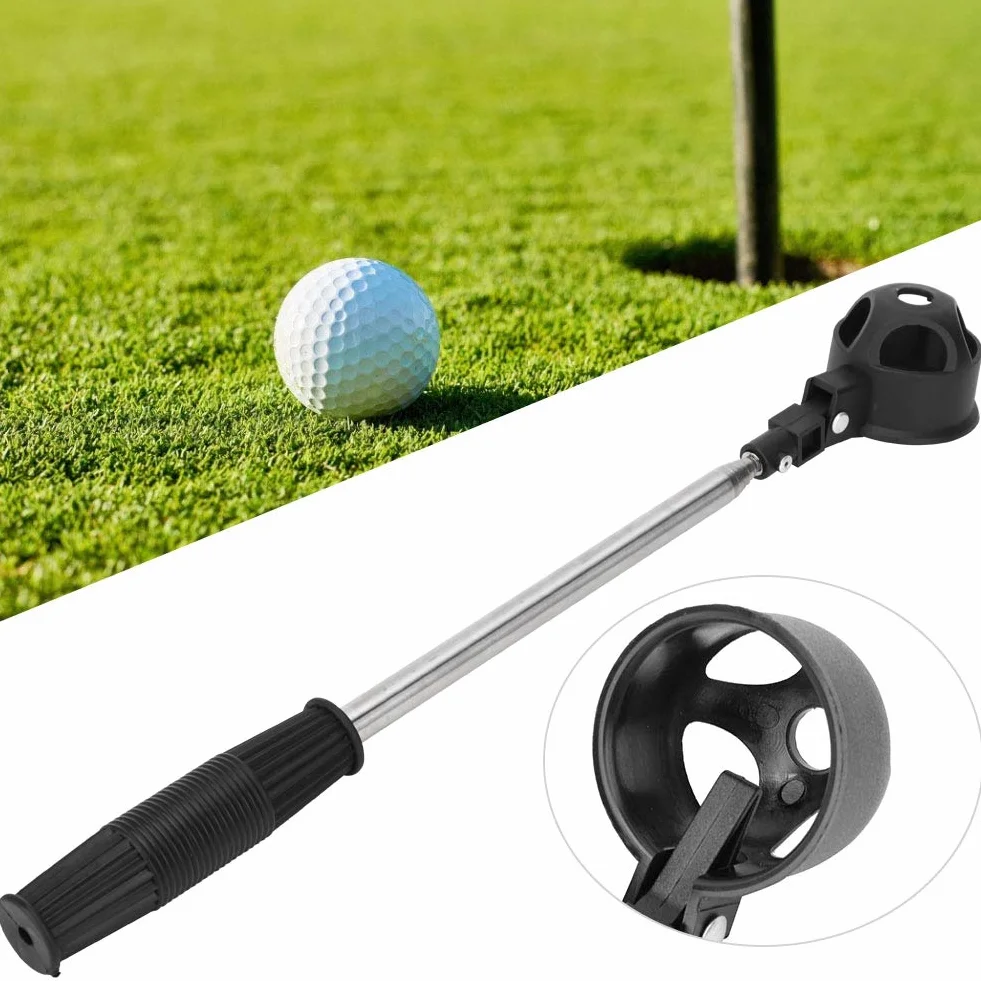 Ball Retriever per Palline da Golf Portatile Retrattile con Strumento di Bloccaggio Automatico
