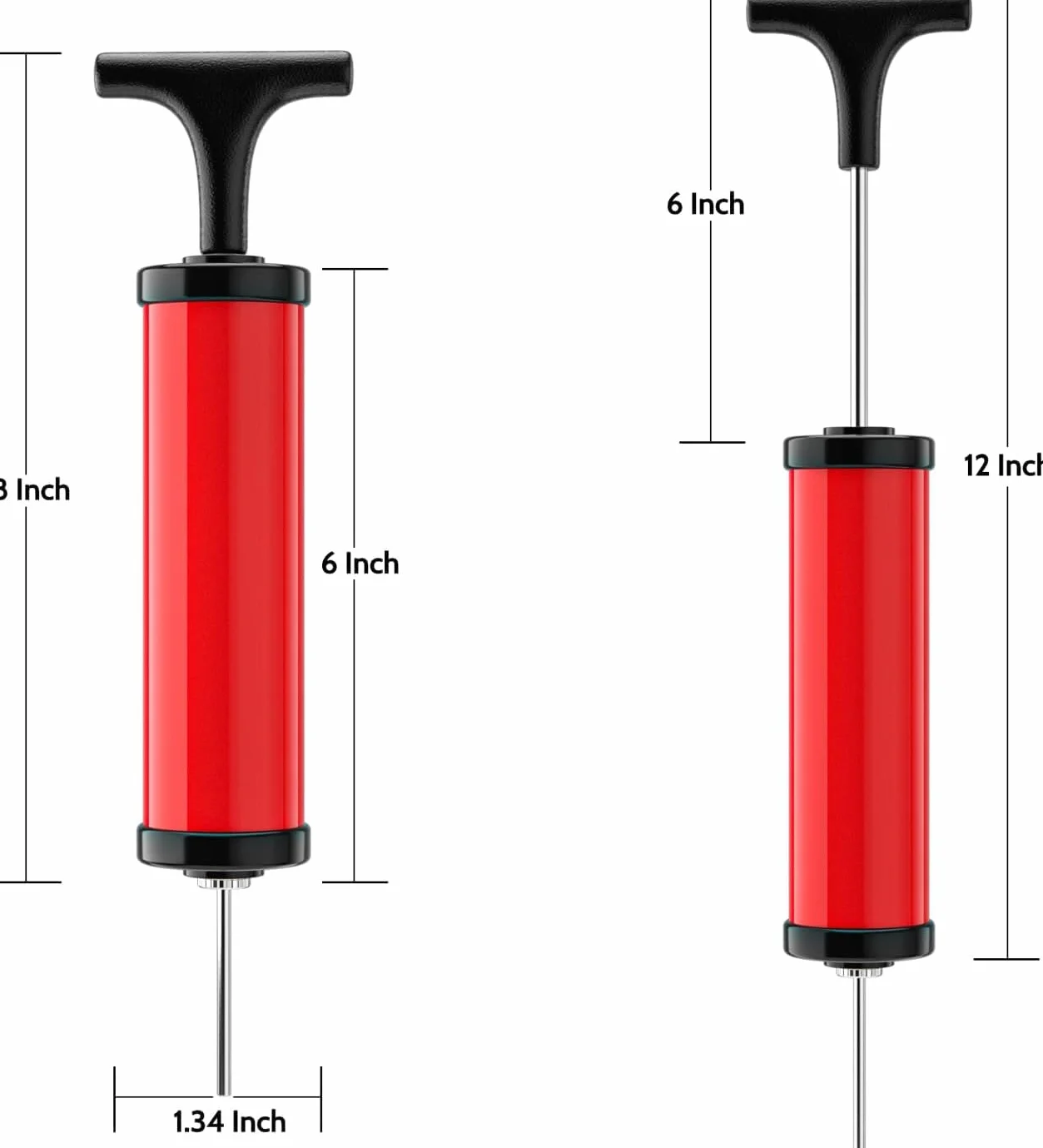Pompa per palloni manuale con 5 aghi per calcio, rugby, pallavolo, basket
