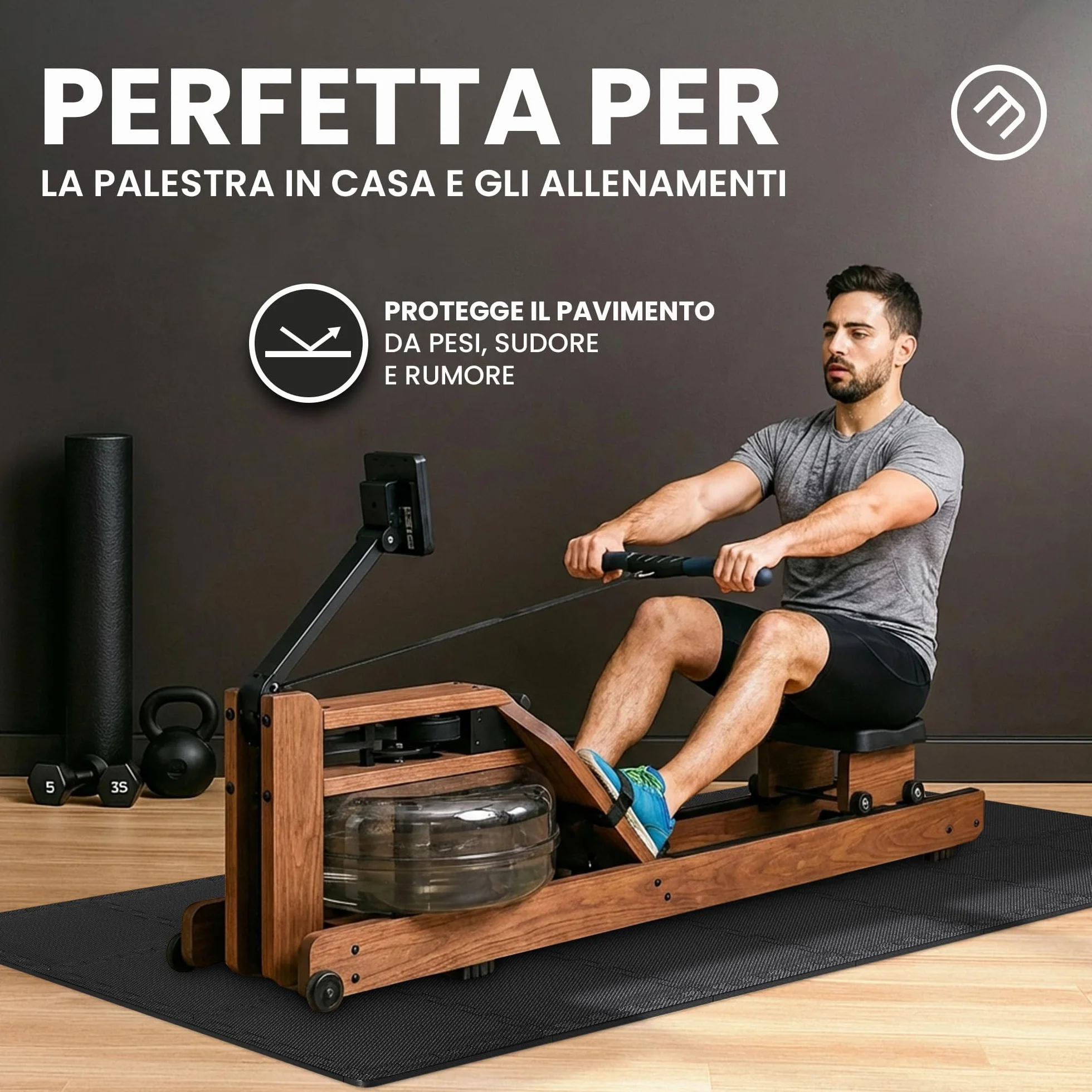 Tappeto Palestra Tappetino Fitness a Puzzle - Pavimento Protettivo Incastro Tatami Gomma per Home Gym