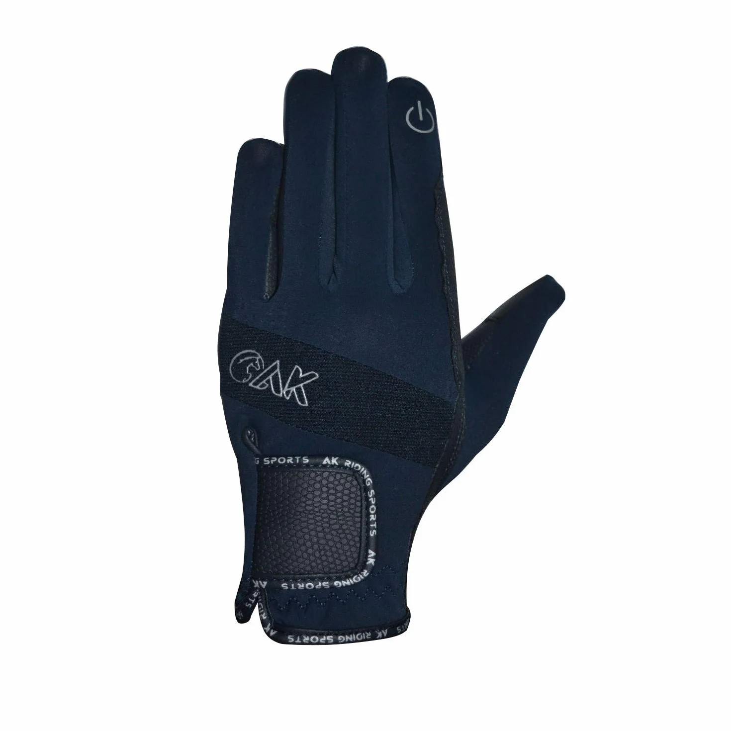 AK Embossed Champion Grip Horse Riding Gloves Touch Feature AKRS-8044 Navy 4XS