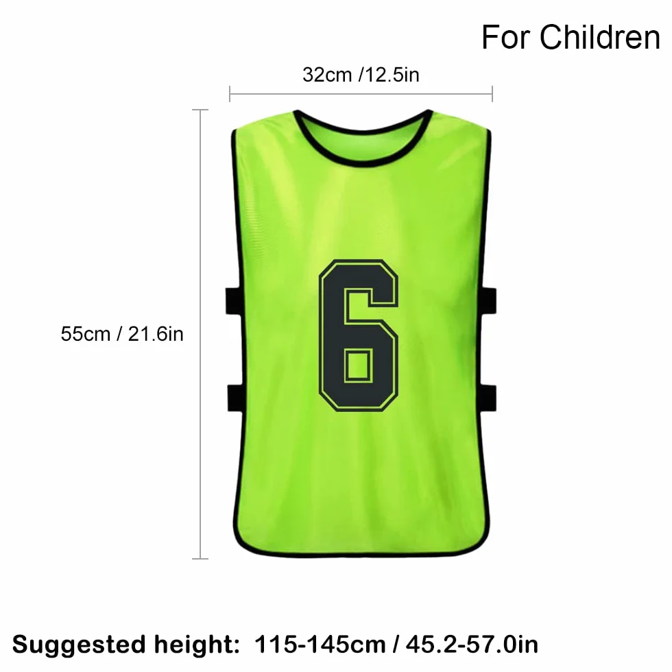 Youth Soccer Pinnies 12-Pack Quick Dry Basketball Training Vest