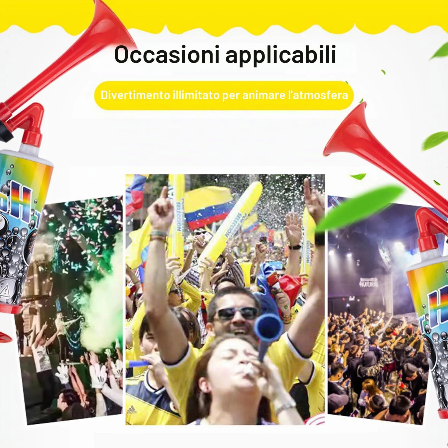 Tromba da Stadio 2 PCS Air Horn Clacson a Gas per Partite di Calcio Eventi Sportivi