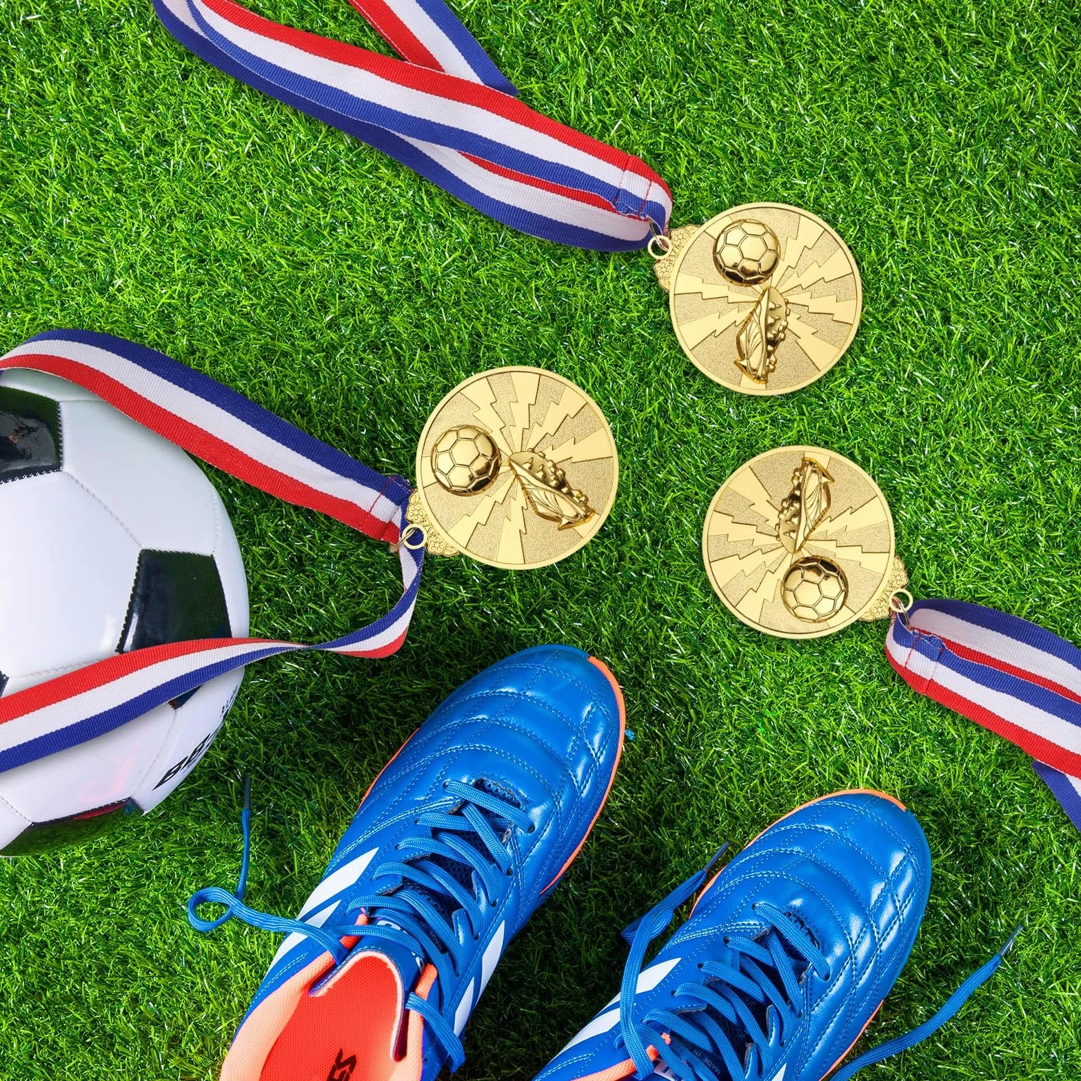 Medaglie Metallo Calcio 12 Pezzi Premiazioni per Bambini e Adulti Competizioni Sportive
