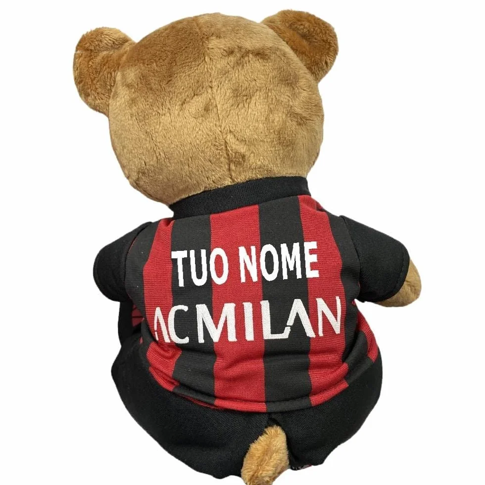 Peluche Orso Ac Milan Mascotte Orsetto | Disponibile in 2 Misure 16 o 23 cm | Personalizzabile Con Nome PS 10901