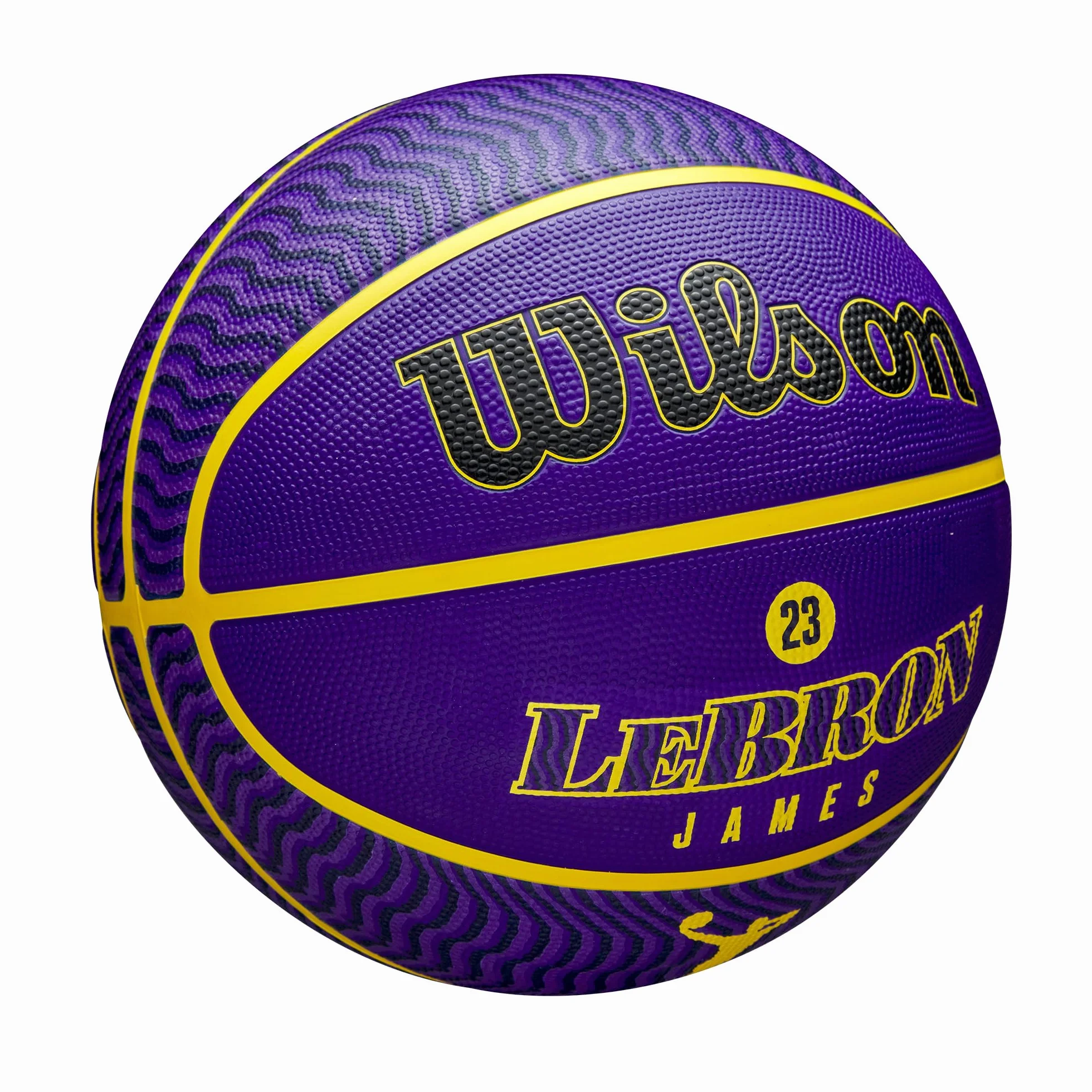 Wilson Pallone da Basket da Esterno NBA Player Icon Lebron James Viola Giallo Taglia 7