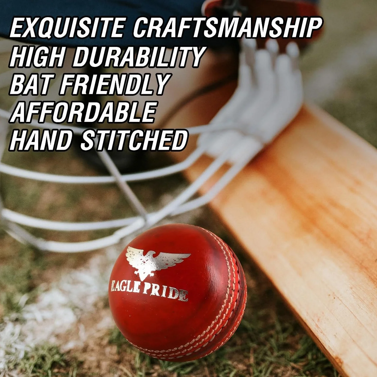 Eagle Pride Palline da cricket in pelle cucita a mano County Crown Match Balls 156 g