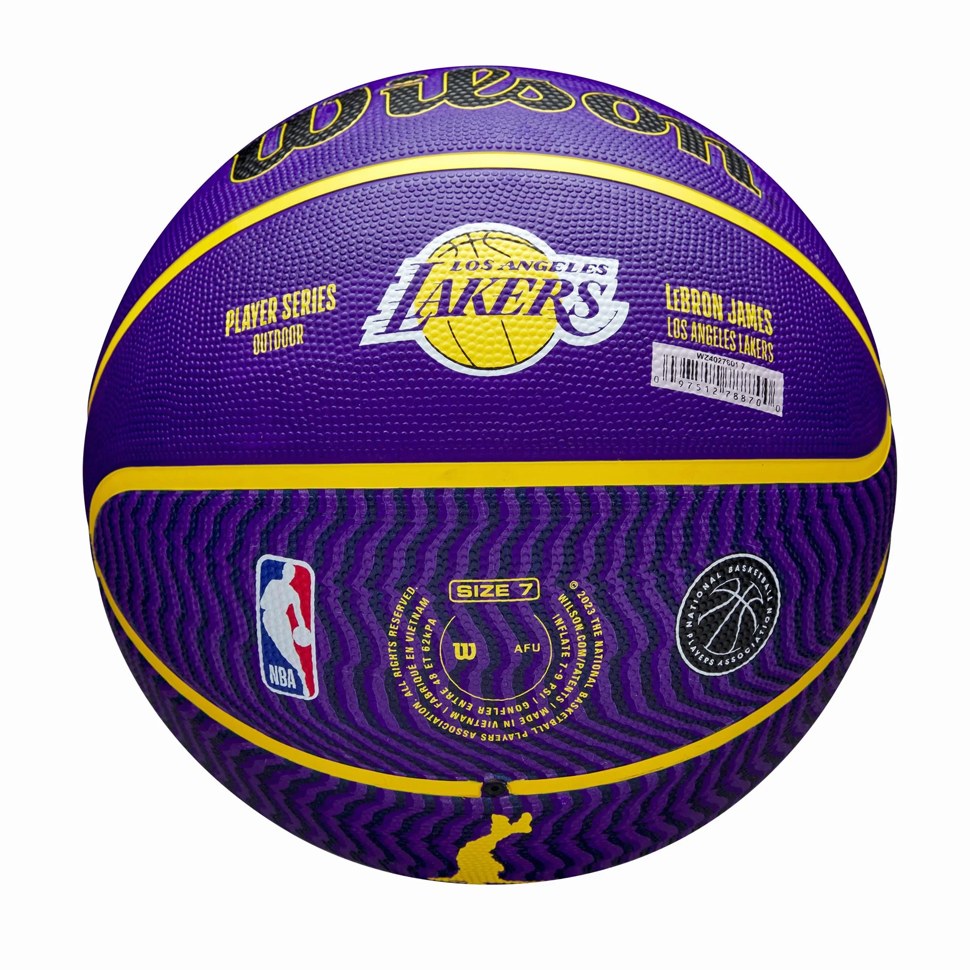 Wilson Pallone da Basket da Esterno NBA Player Icon Lebron James Viola Giallo Taglia 7