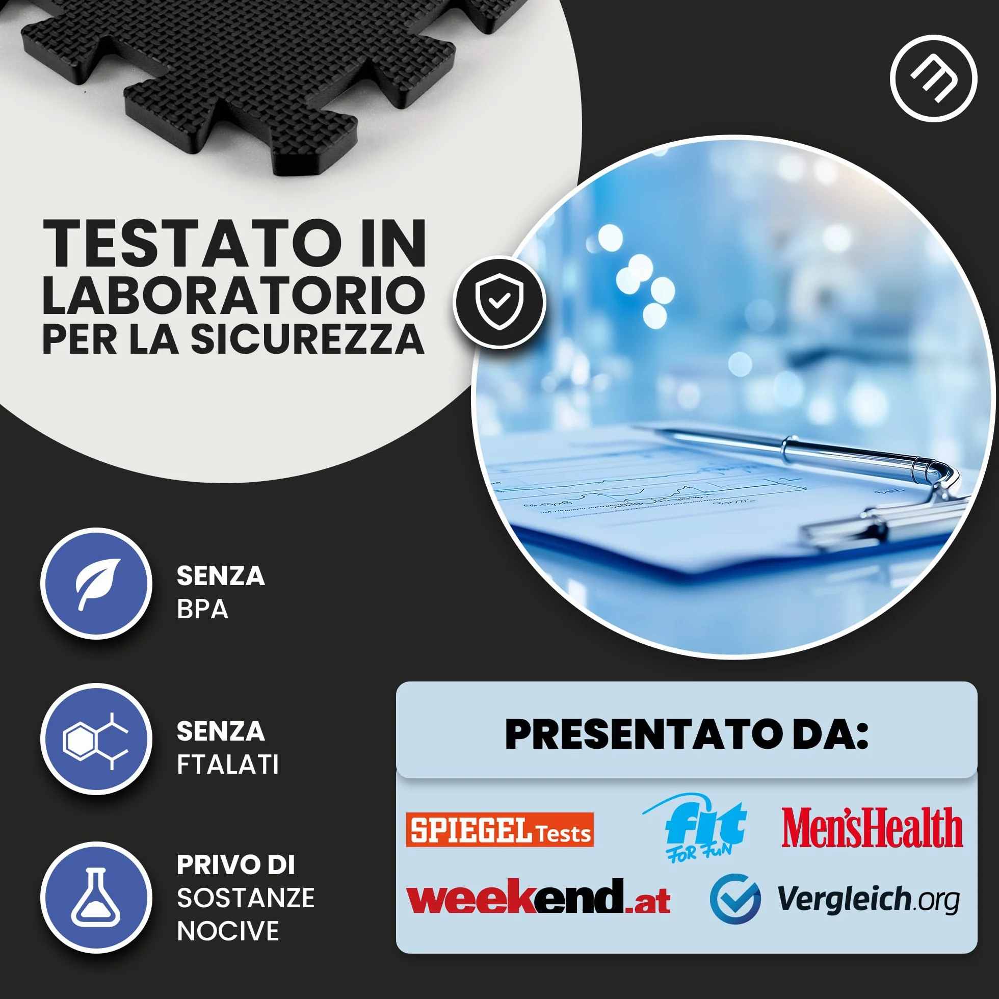 Tappeto Palestra Tappetino Fitness a Puzzle - Pavimento Protettivo Incastro Tatami Gomma per Home Gym