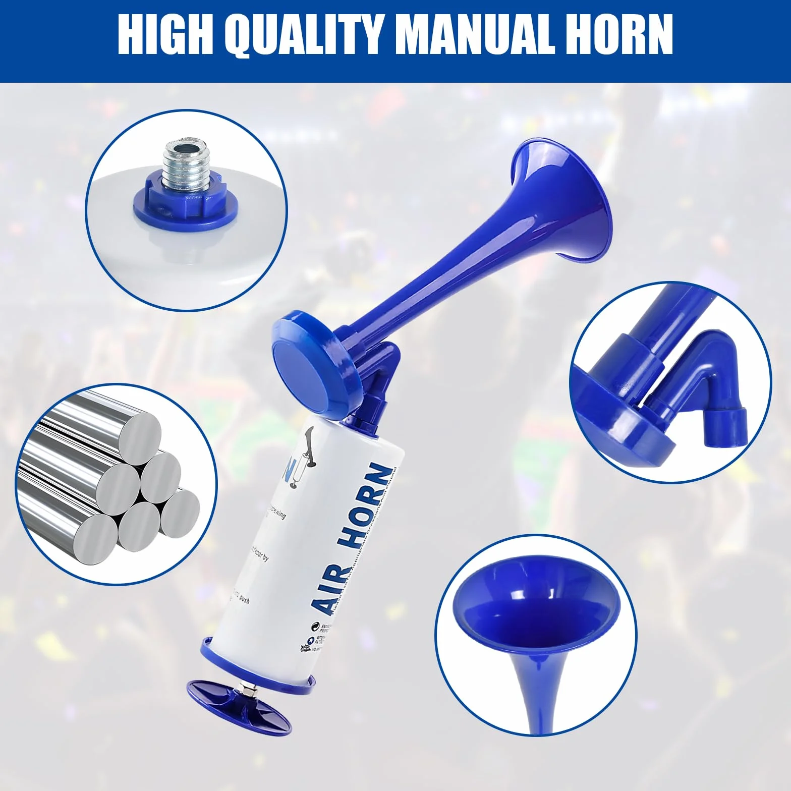 Zimoer Tromba da Stadio Manuale Air Horn Estremamente Forte Riutilizzabile per Partite di Calcio