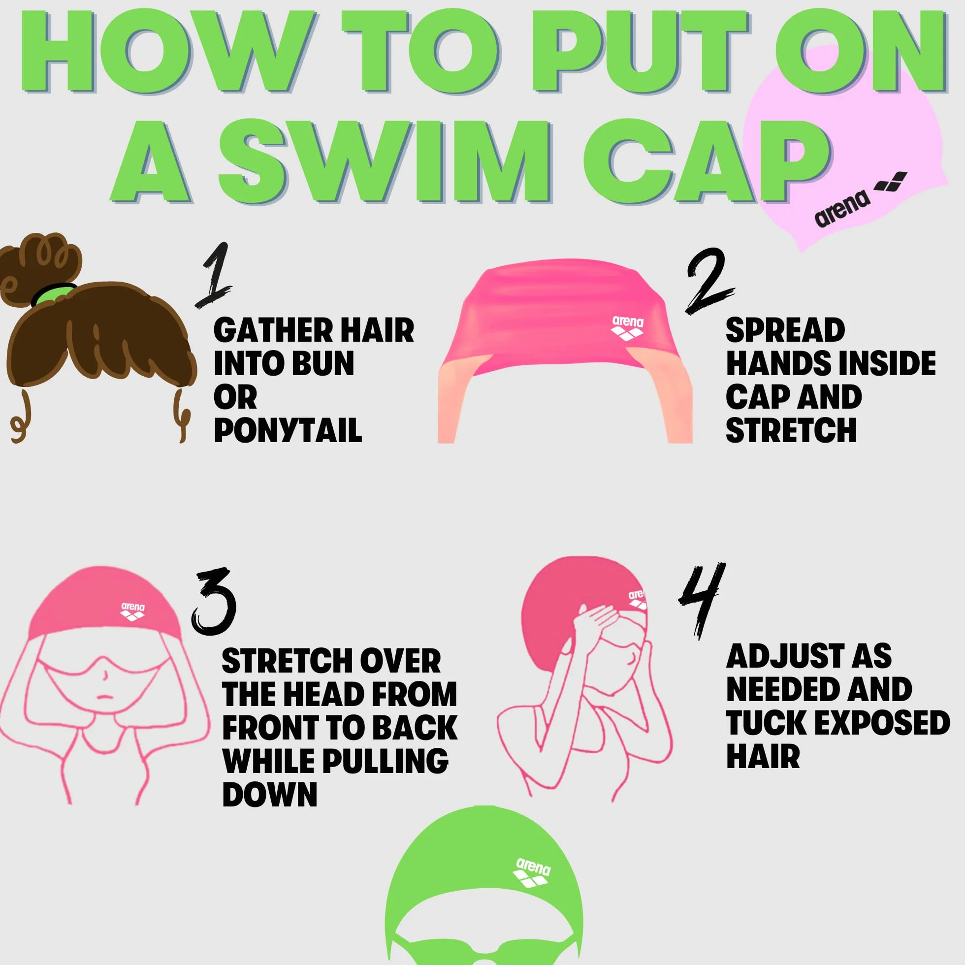 Arena Unix II Junior Swimming Cap Stretch Fabric Quick-drying Soft Resistant