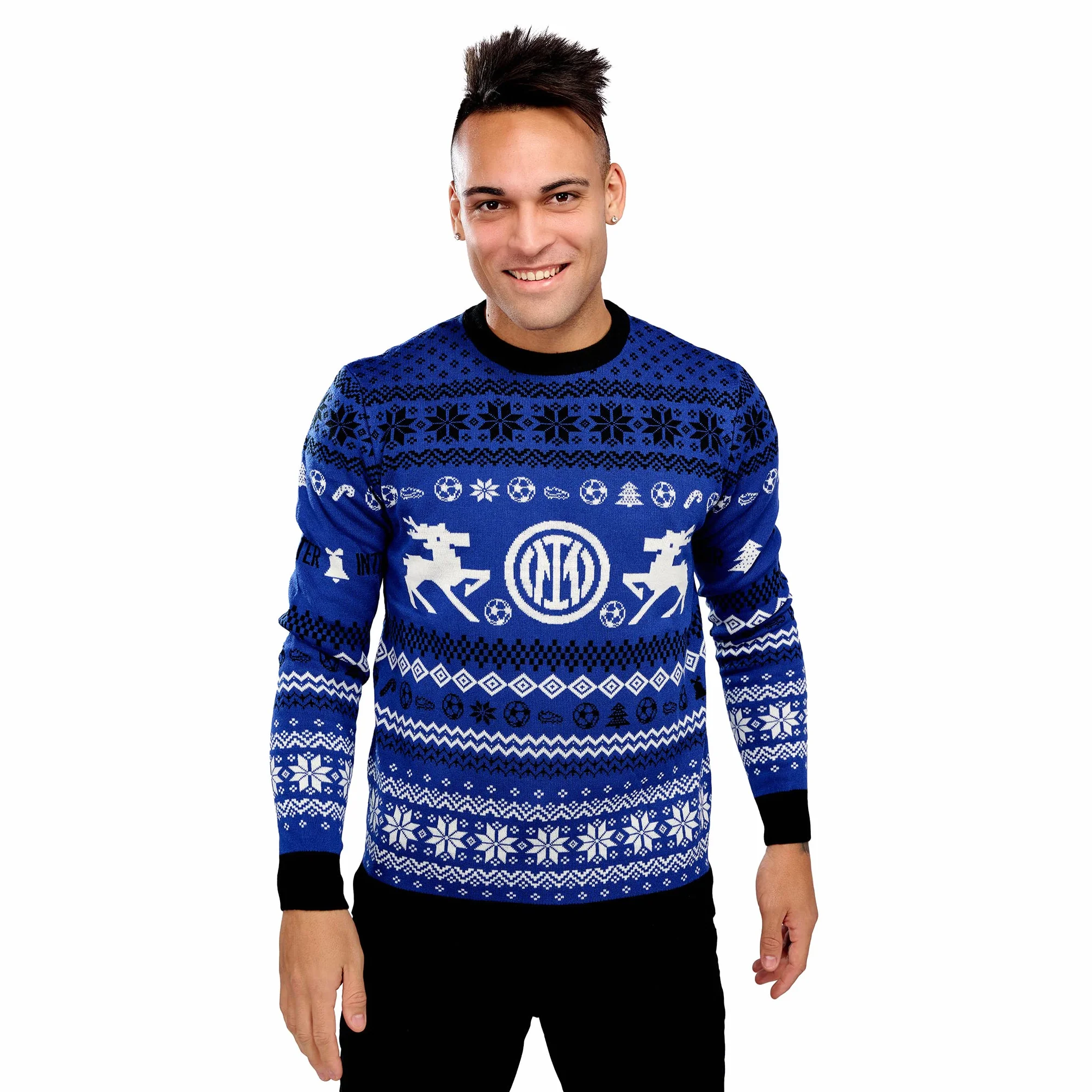 Inter Maglione Natalizio, Maglione Unisex - Adulto, Nerazzurro, XL
