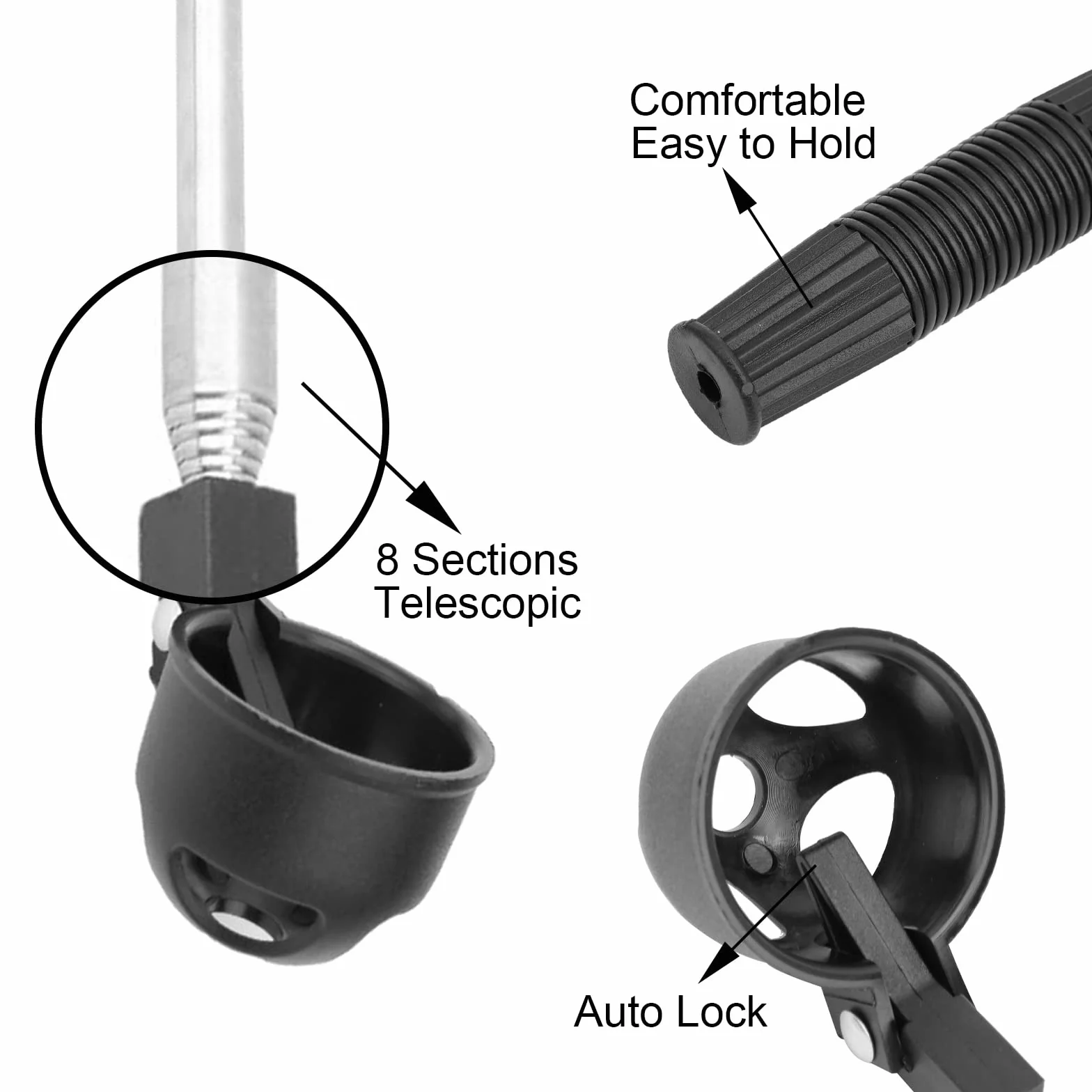 GAESHOW Golf Ball Retriever, Raccogli Palline Golf, Retriever per Palline da Golf Telescopico Inossidabile per Acqua con Pinza per Pallina da Golf, Lunghezza: 2m / 6,56 Piedi