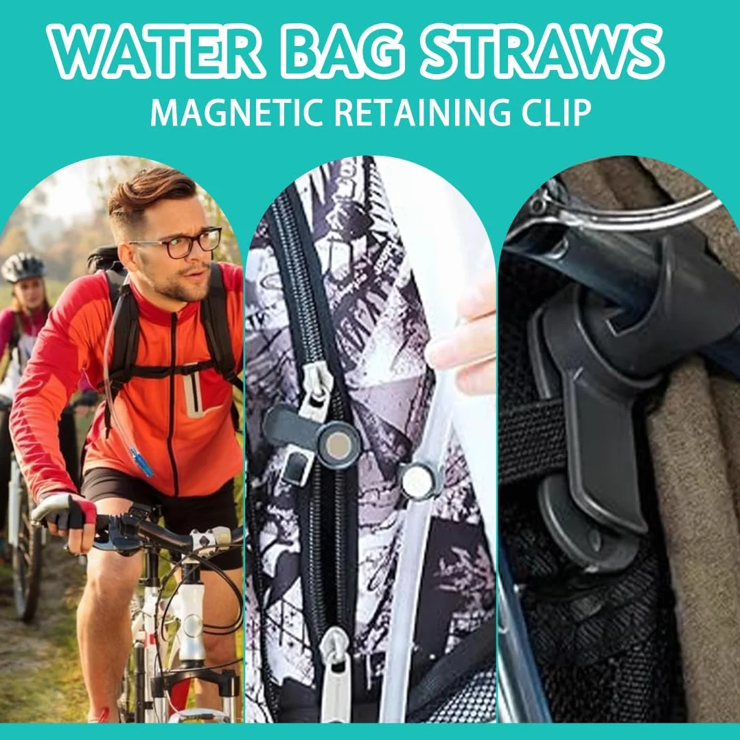 Magnetic Hydration Tube Clip, Water Tube Clip for Backpack Bike, Removable Lightweight