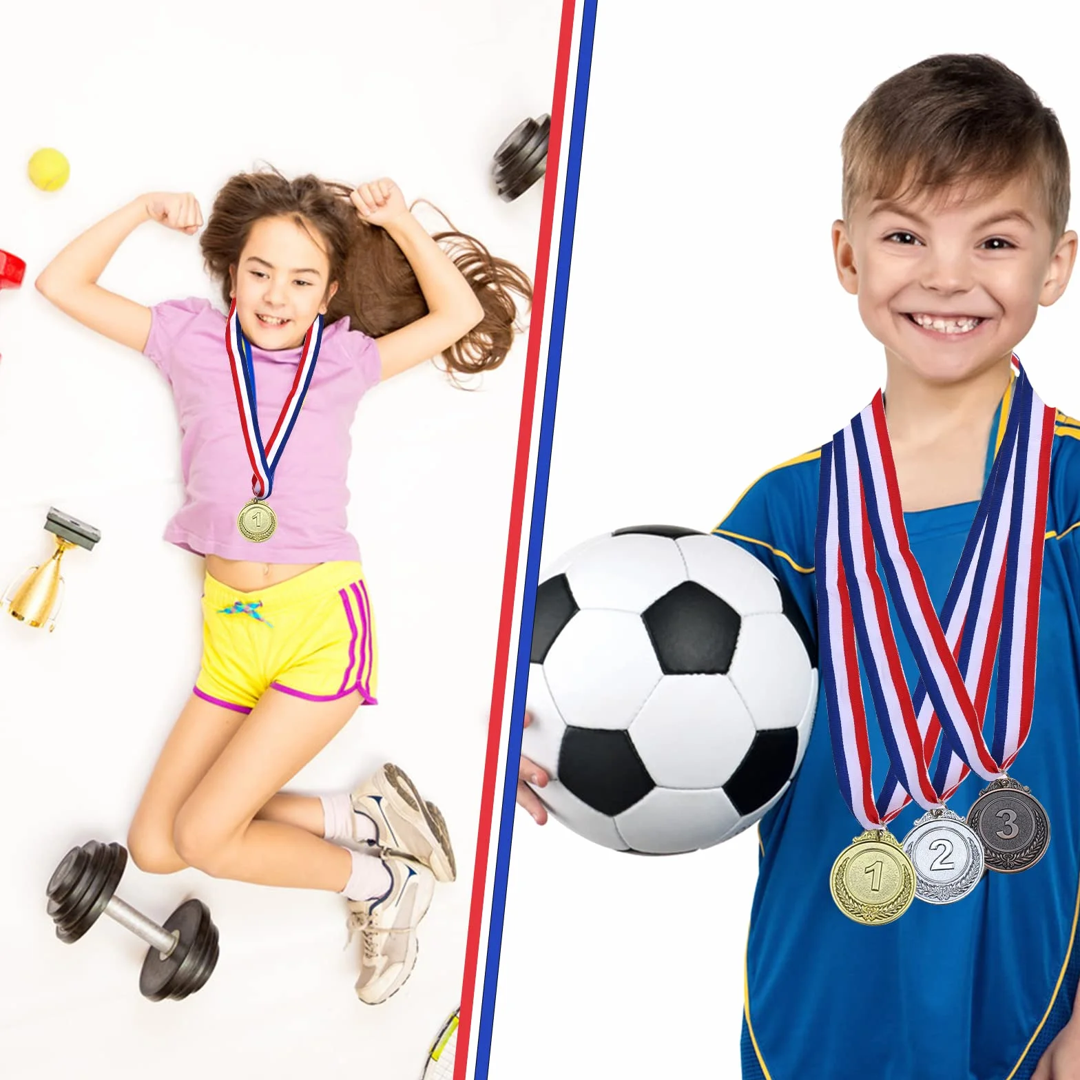 GOLDGE 3 Medaglie Oro Argento Bronzo per Bambini Giochi Sport Premi Concorso