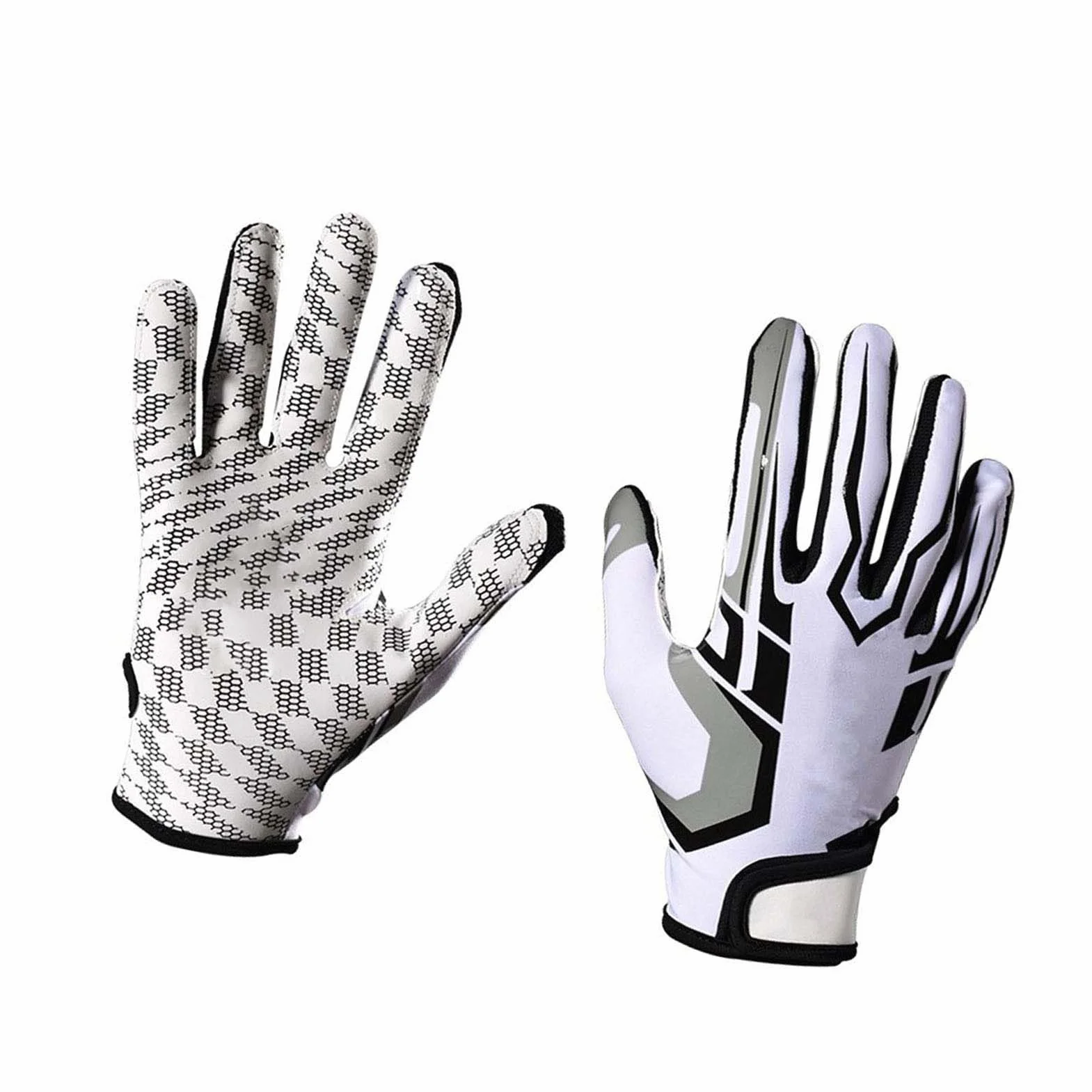 VBESTLIFE Guanti da Calcio Giovanile Antiscivolo Traspiranti a Dita Intere per Football Americano Baseball (M)