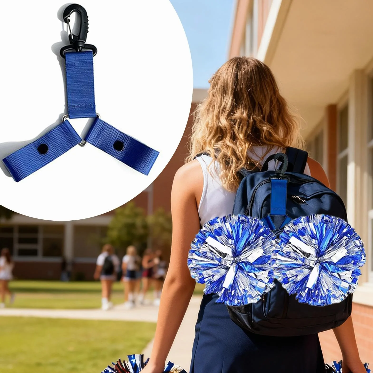 Generico Porta Pompon per Borsa da Danza 3 Pezzi Cinturino per Cheerleader Supporto per Pom da Zaino