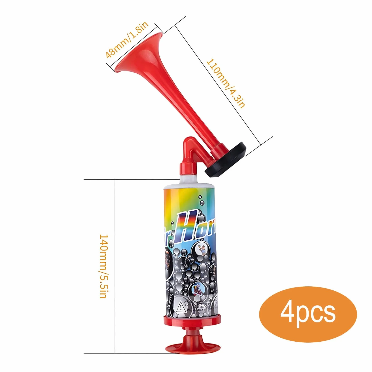 Tromba da Stadio WideSmart Manuale 4 PCS Air Horn Clacson a Gas per Partite di Calcio Eventi Sportivi