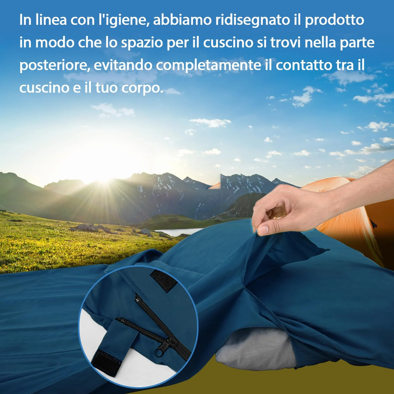 JAICOM Sacco Lenzuolo da Viaggio Ultraleggero e Compatto 220x90cm per Campeggio Escursionismo Ostello