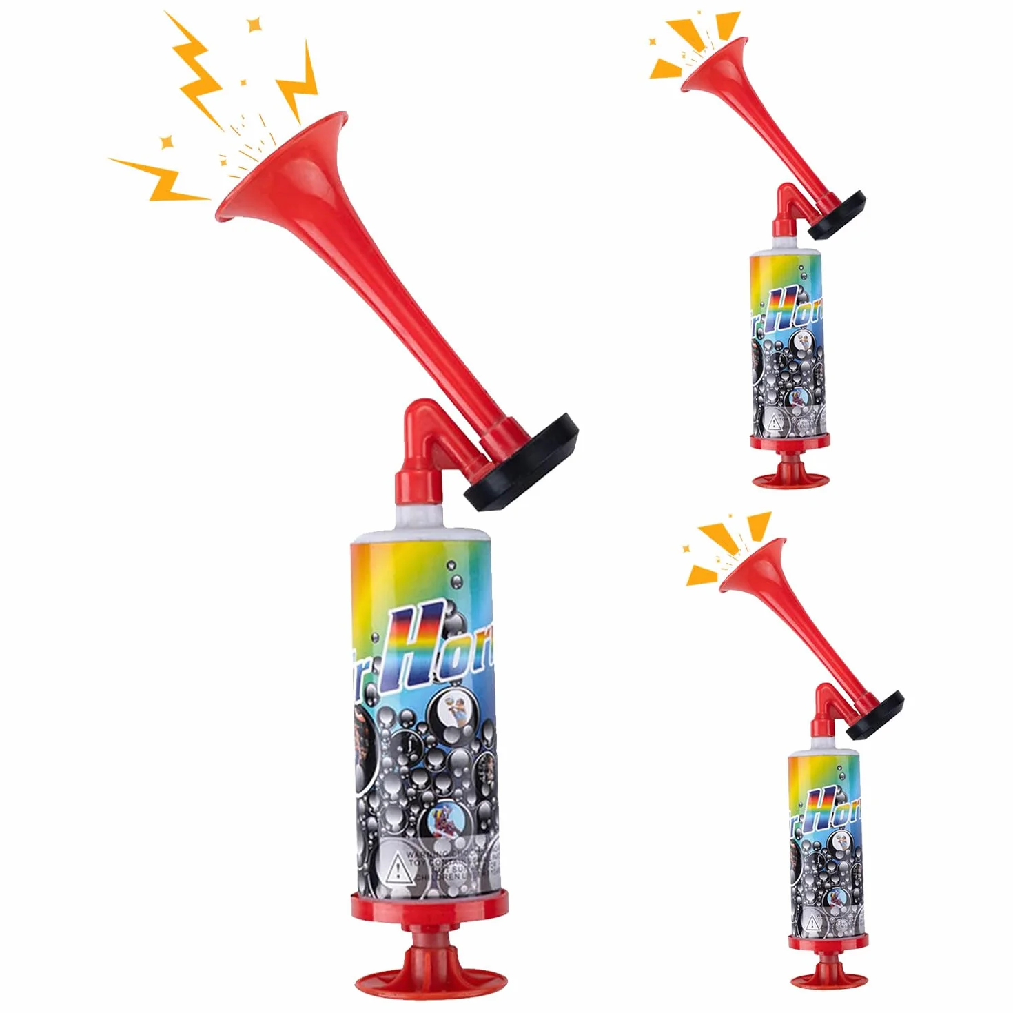 3 Pezzi Air Horn, Pompa per Fanfare ad Aria Compressa, Corno da Stadio, Fan della Pressione dell'Aria, Corno Pneumatico Manuale per Gli Appassionati di Calcio, Feste di Compleanno, Sport