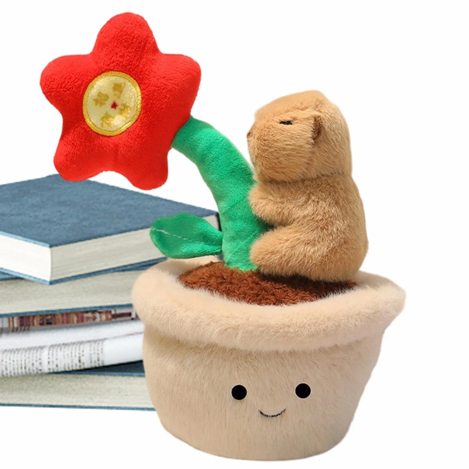Un Capibara di Peluche - Cuscino Abbraccio Bambola a Forma di una Fioriera | Giocattolo Capibara Simpatico Coccoloso - Per Bambini, per Adulti, per Pasqua, per Laurea, per Compleanno e per