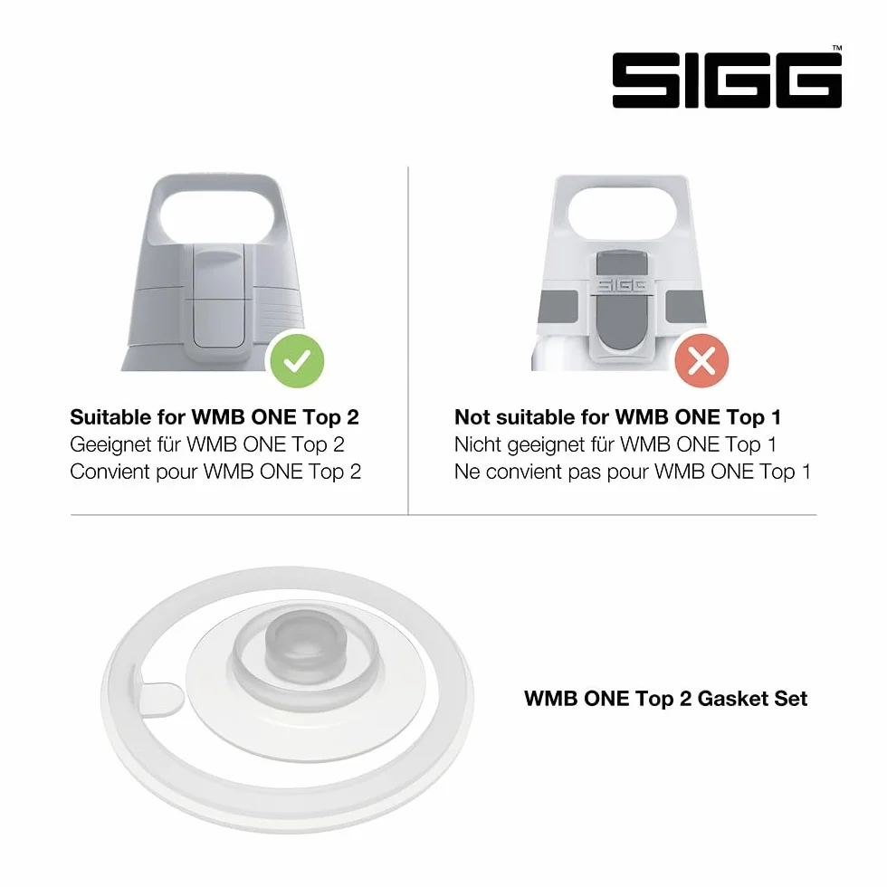 Sigg Gasket Set per WMB One Top 2 chiusura, ricambio per borraccia, guarnizione per tappo a vite a prova di perdite