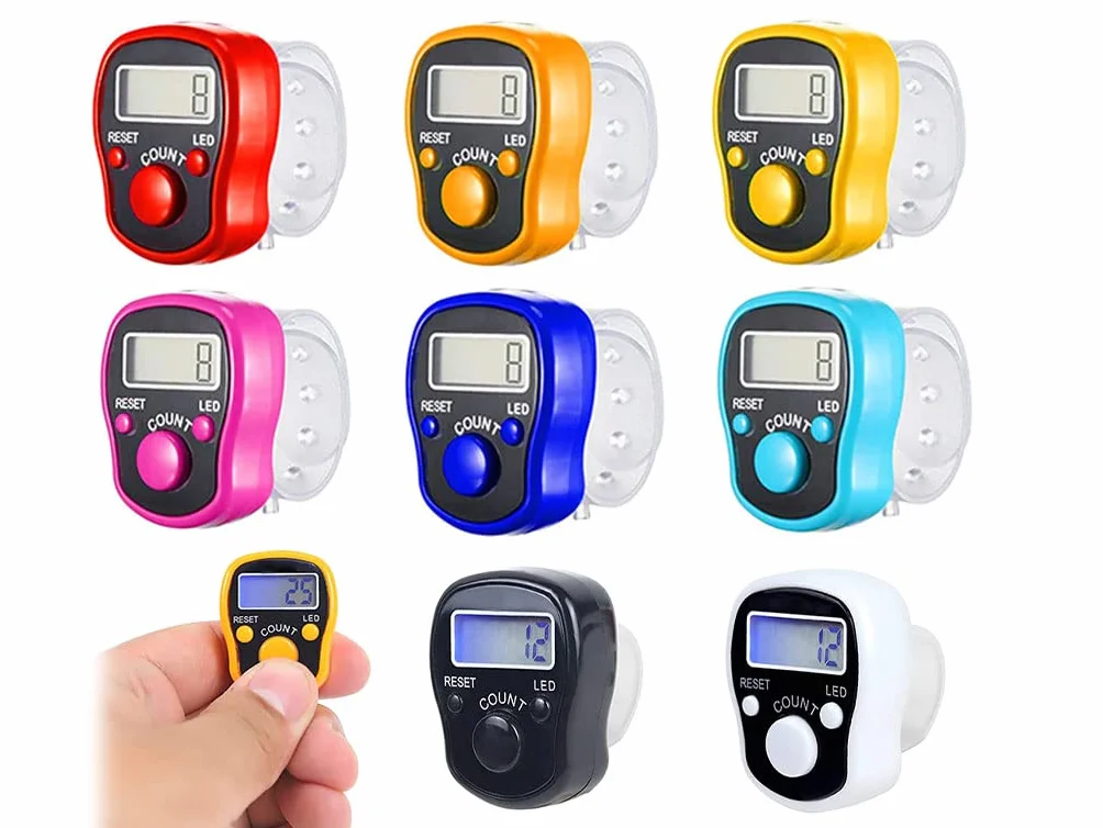 Contatori Digitali con Luce LED 8PCS, Mini Contatore delle Dita Elettronico LCD per Sport Golf Preghiera